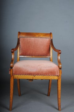 Antique Biedermeier armchair from around 1840, birch