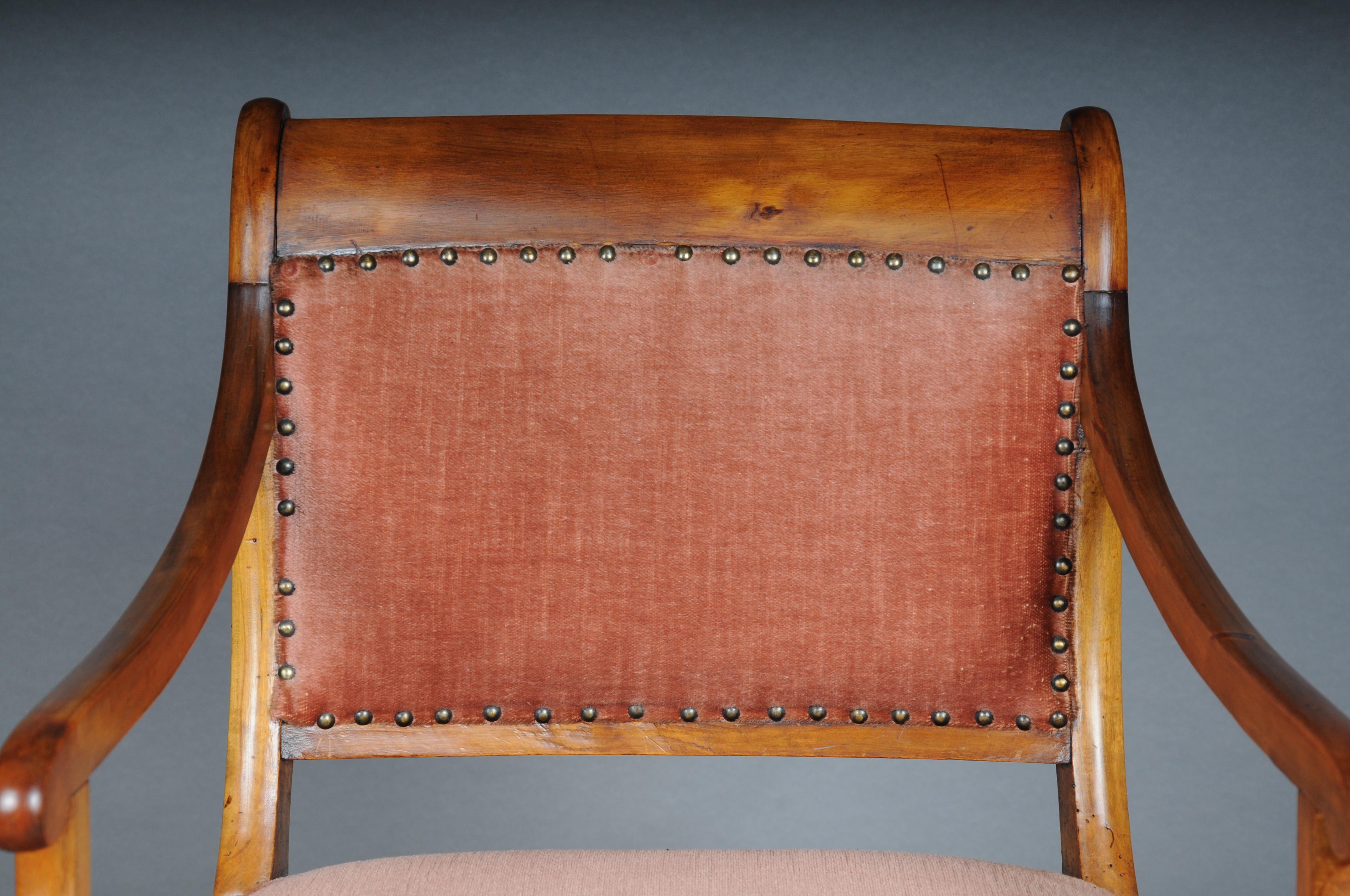 Antique Biedermeier armchair from around 1840, birch For Sale 1