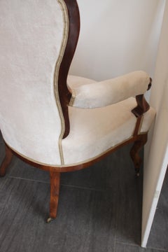 Antique Biedermeier Armchair on Castors
