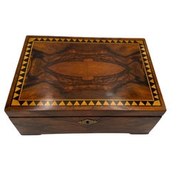 Antique Biedermeier Box, Walnut Veneer, South Germany circa 1900