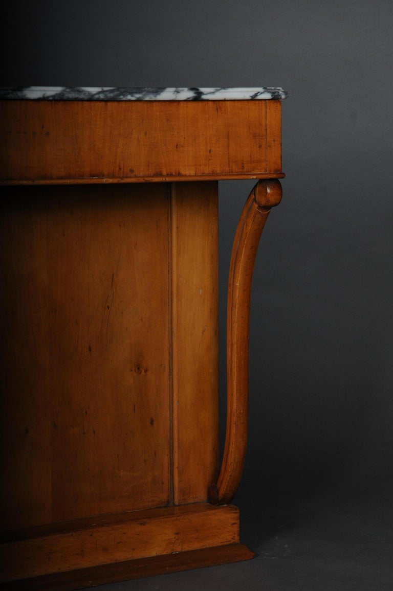 A Walnut Biedermeier Console with Mirror 19th C. Germany
