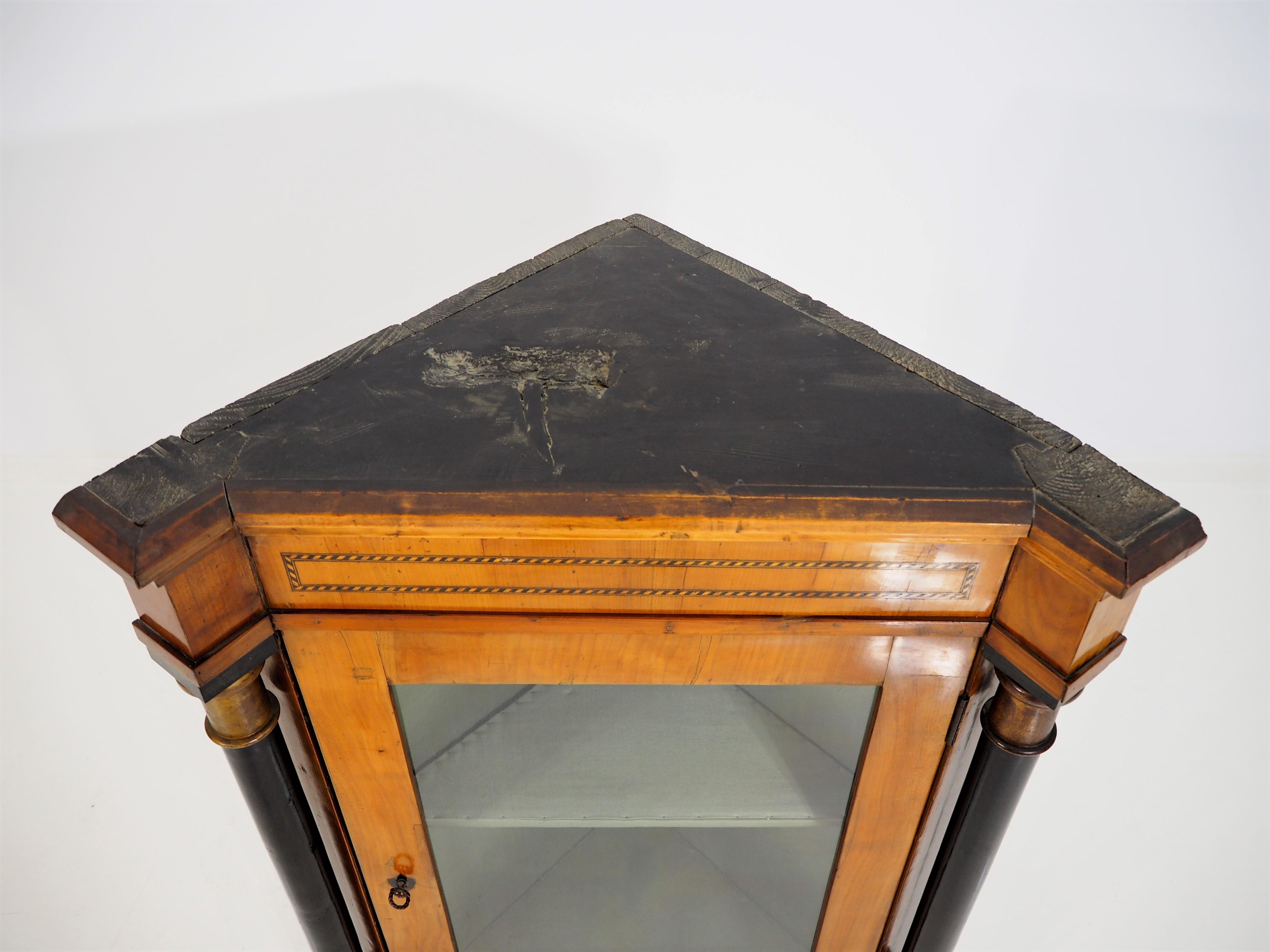 Antique Biedermeier Corner Cabinet For Sale 6