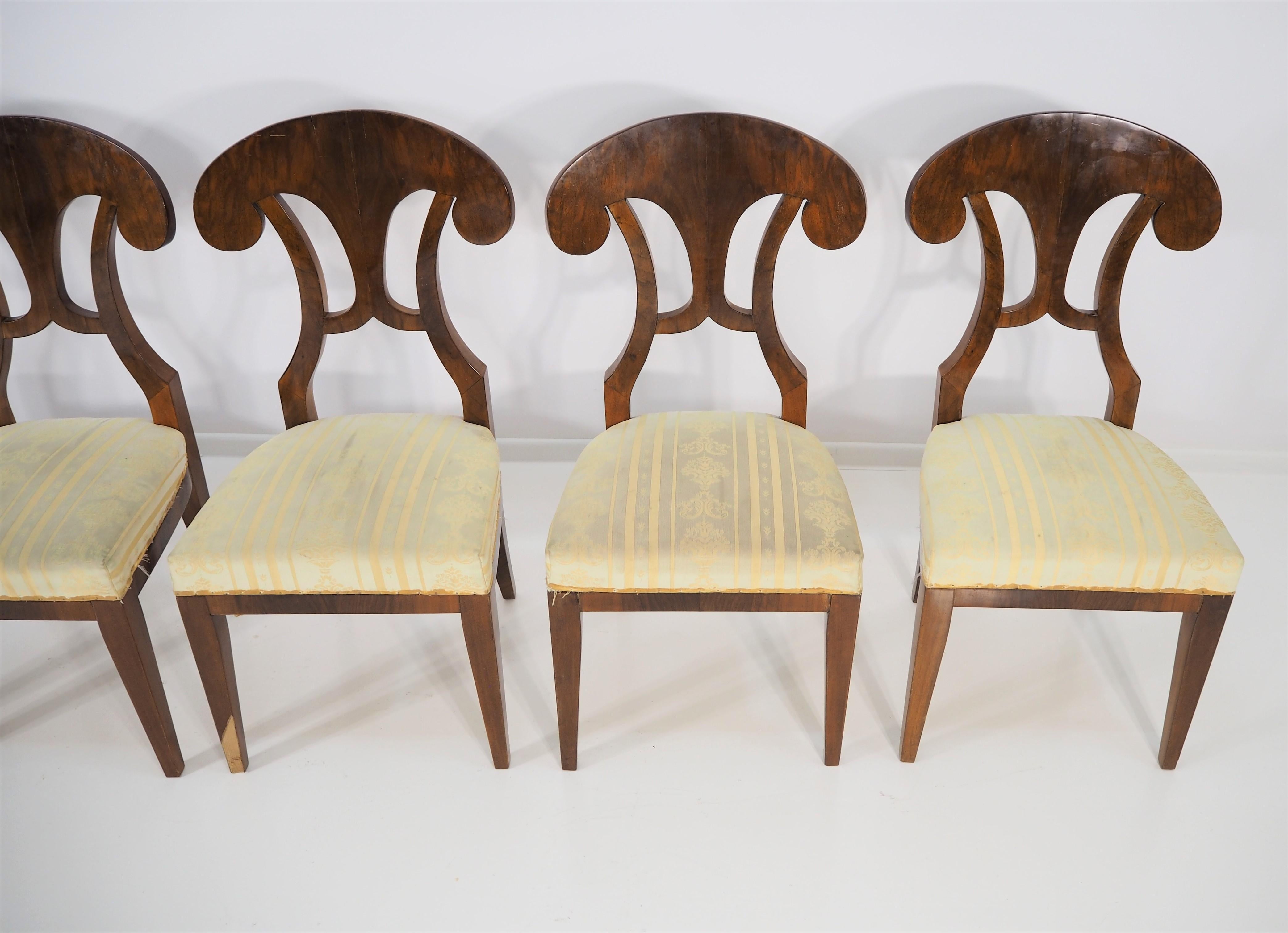 Antique Biedermeier Dining Chairs, Set of 6 6