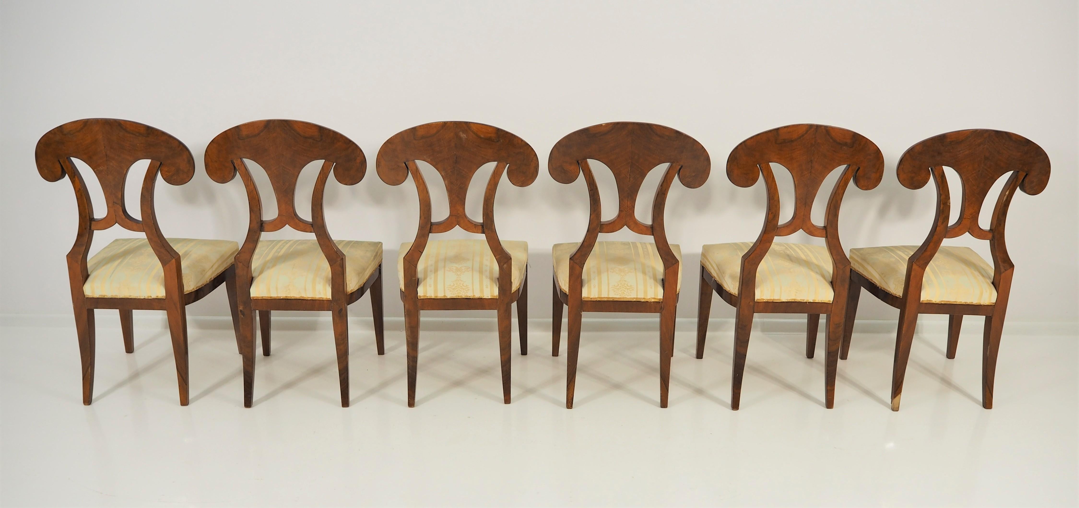 Antique Biedermeier Dining Chairs, Set of 6 2