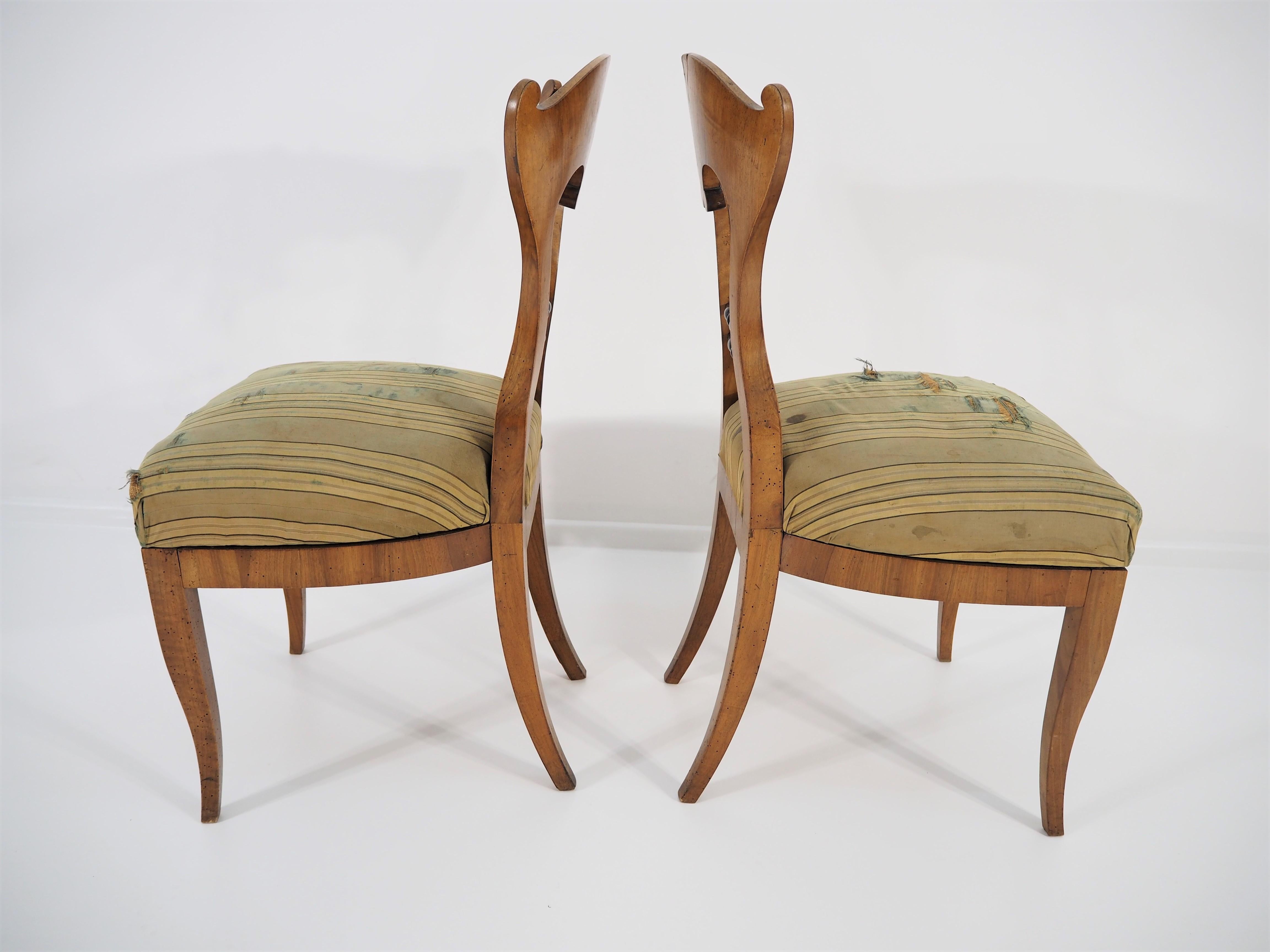 Antique Biedermeier Dining Chairs, Set of 2 In Good Condition In Bielsko Biala, slaskie
