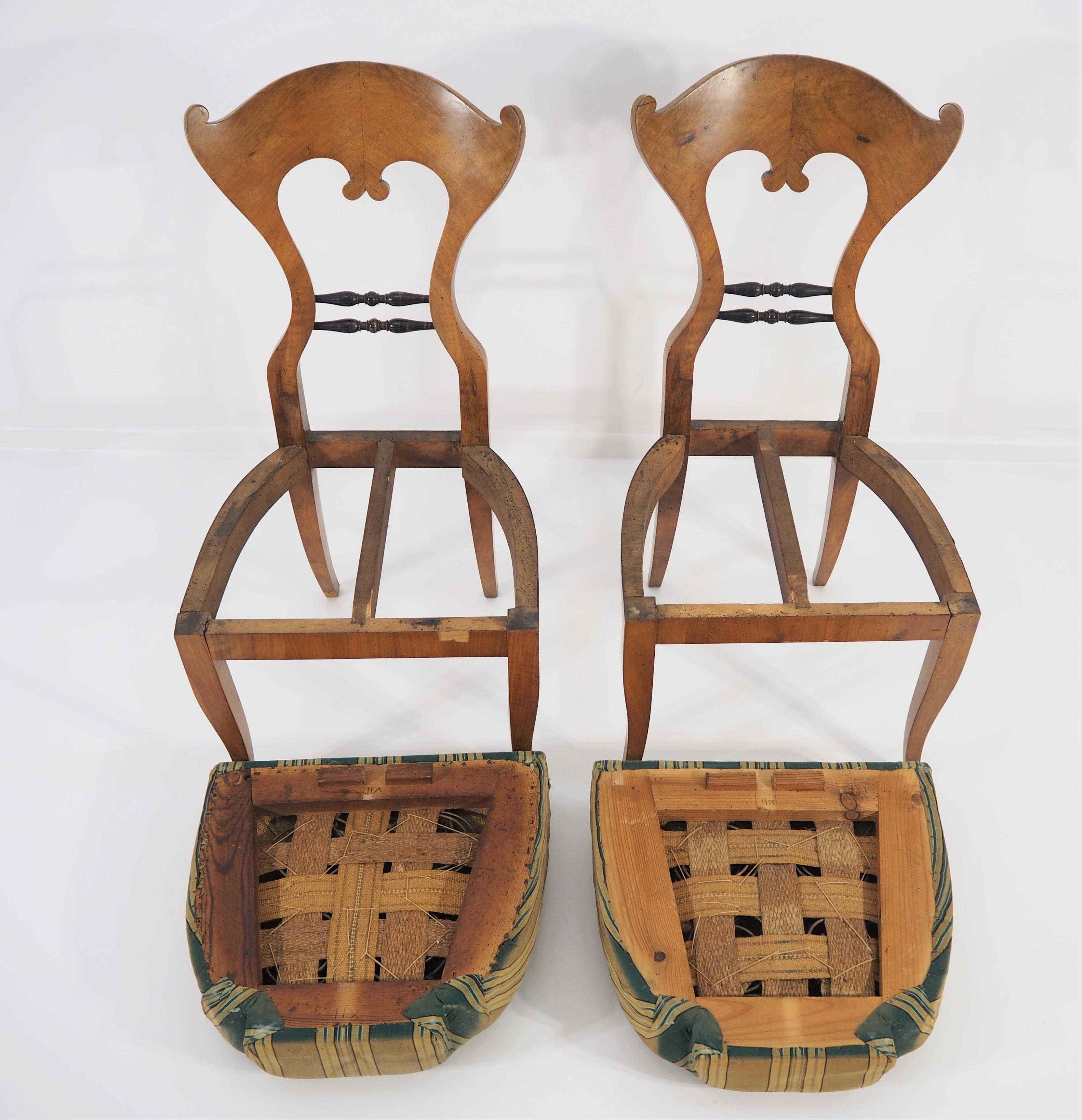 Antique Biedermeier Dining Chairs, Set of 2 1