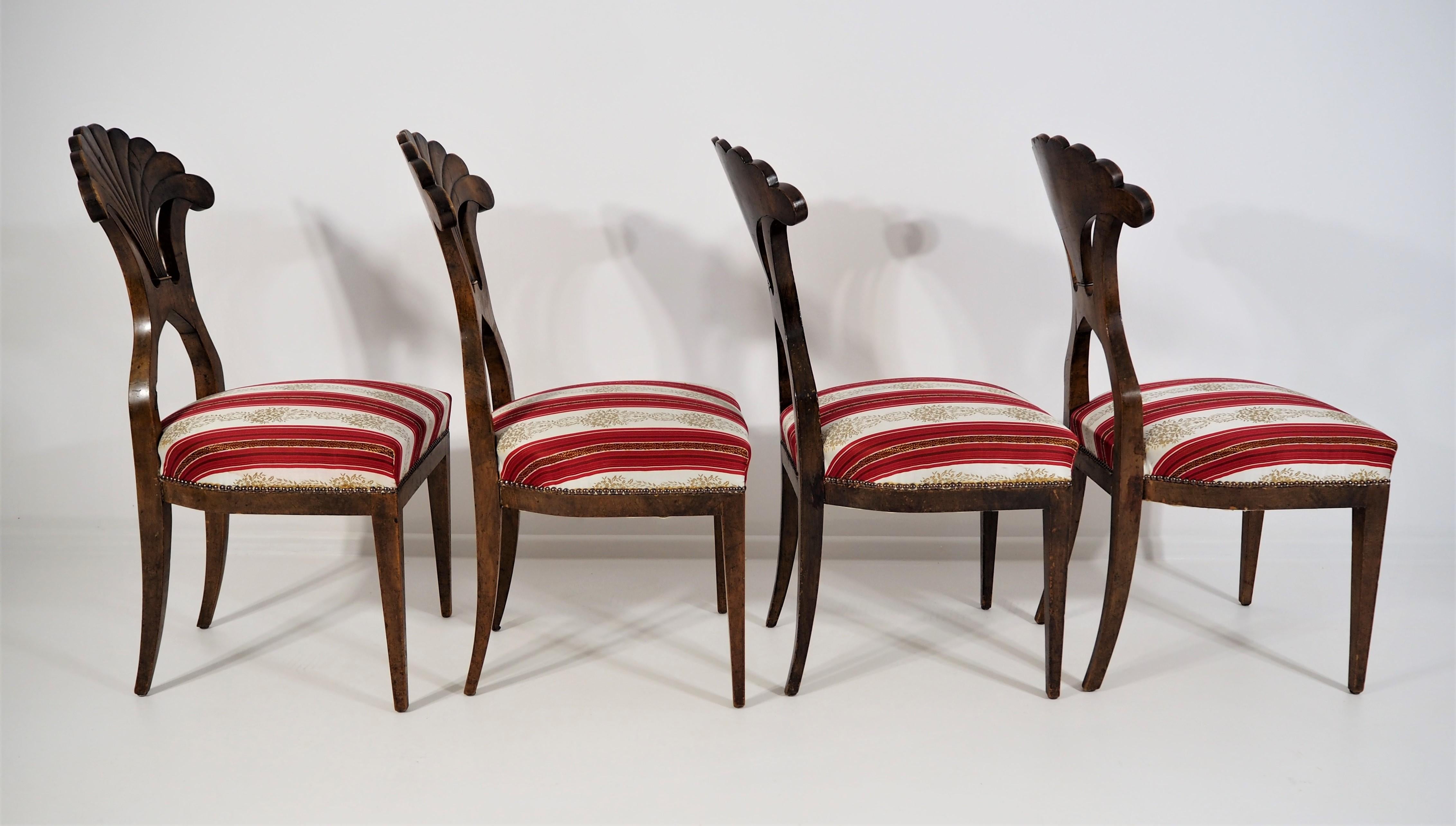 Antique Biedermeier Dining Chairs Set of 4 3
