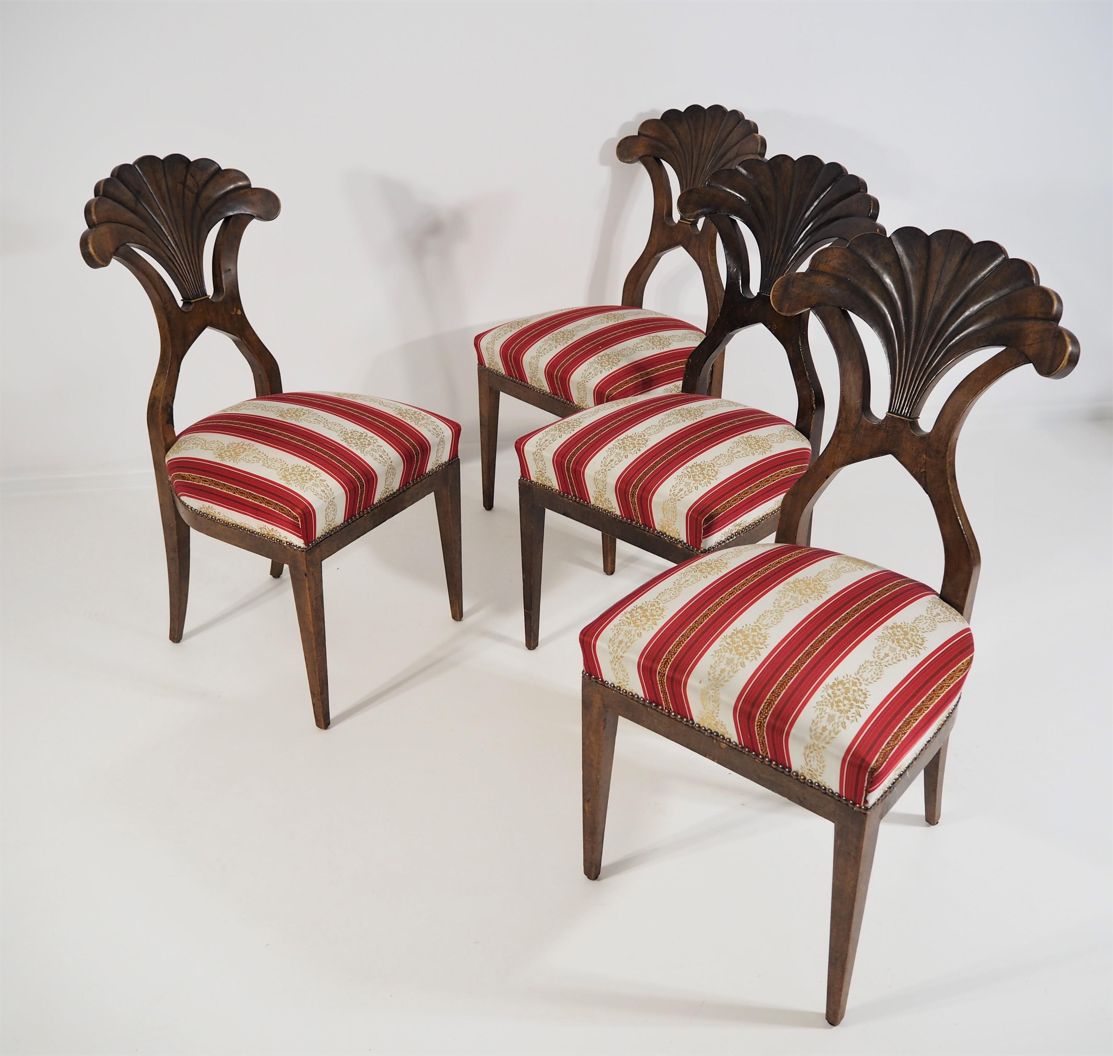 Antique Biedermeier Dining Chairs Set of 4 4
