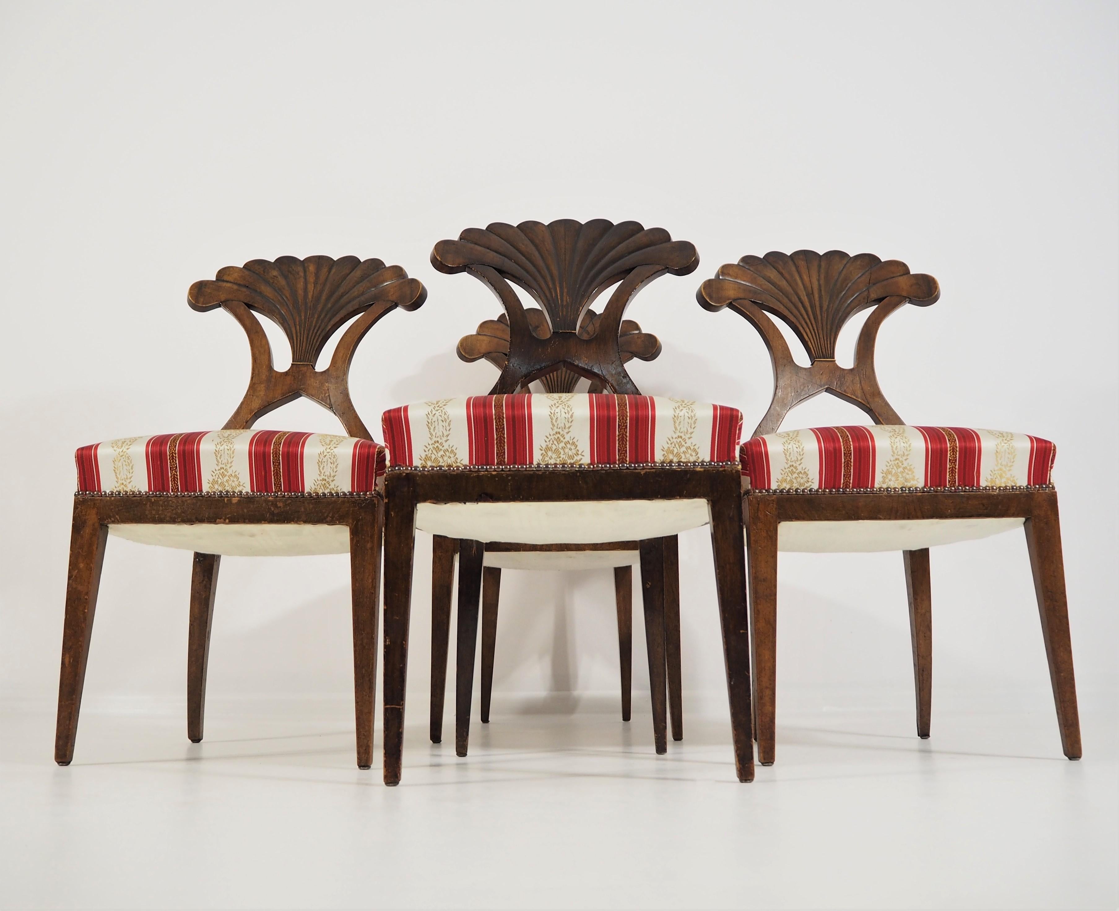 Antique Biedermeier Dining Chairs Set of 4 7