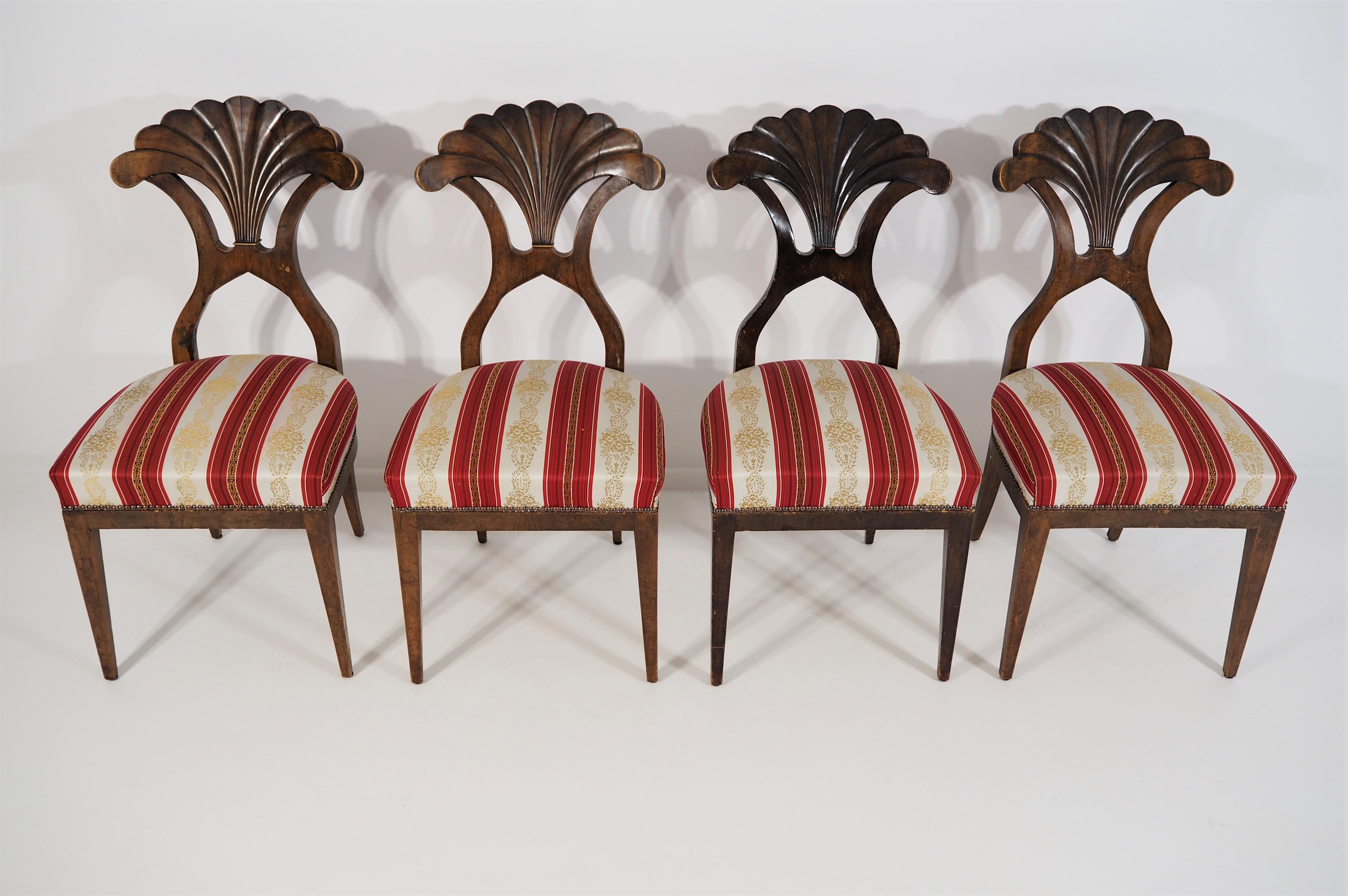 Austrian Antique Biedermeier Dining Chairs Set of 4