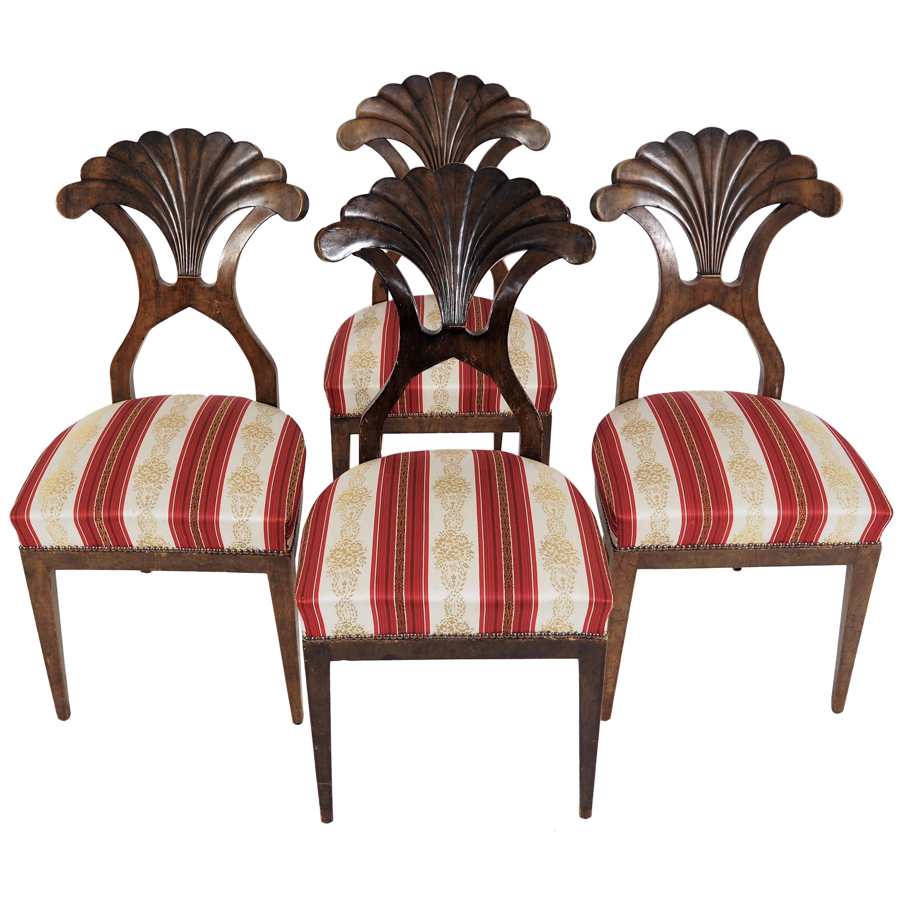 Antique Biedermeier Dining Chairs Set of 4