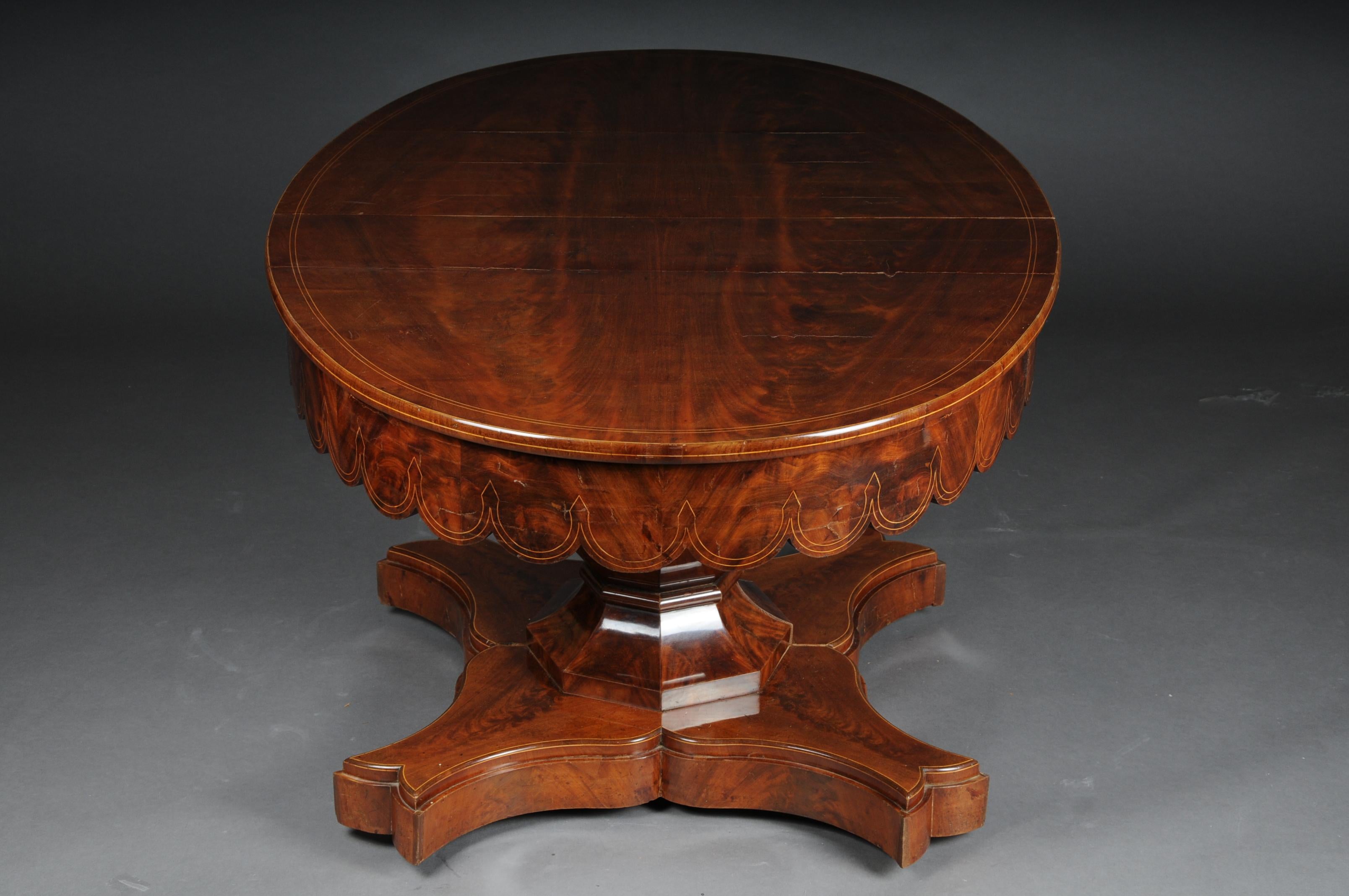 Antique Biedermeier dining table/dining table, mahogany, around 1820 In Good Condition In Berlin, DE