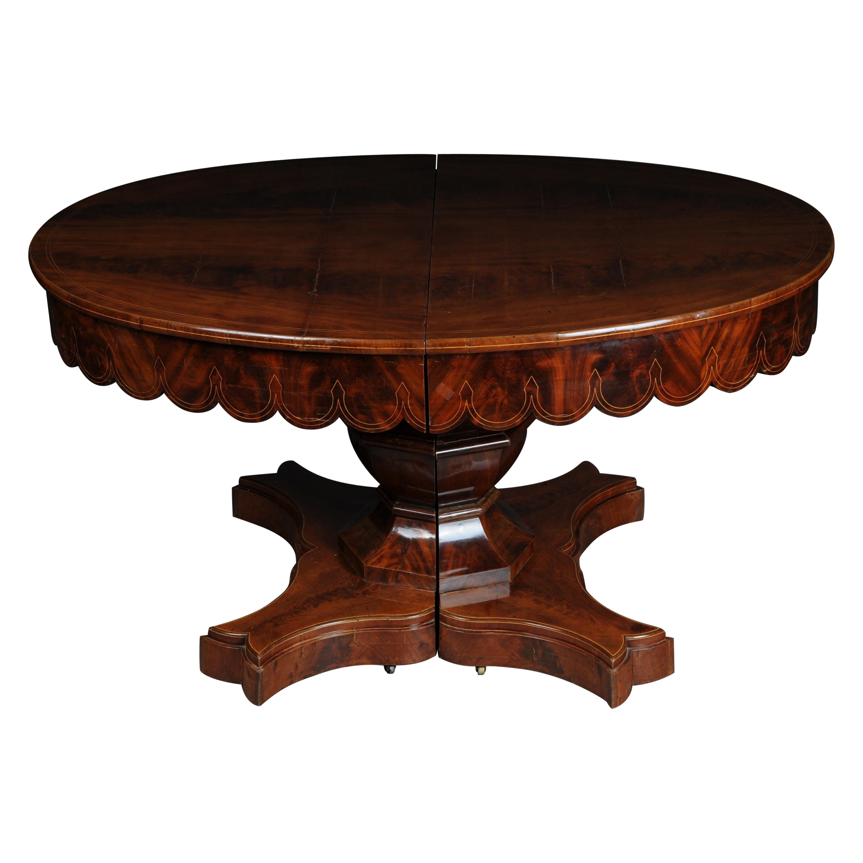 Antique Biedermeier dining table/dining table, mahogany, around 1820