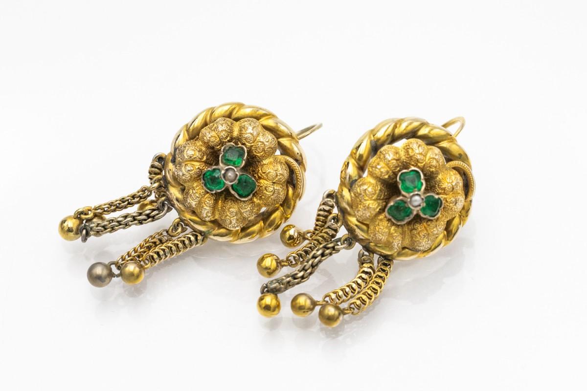 Orecchini antichi Biedermeier, Austria-Ungheria, fine XIX secolo in vendita 1