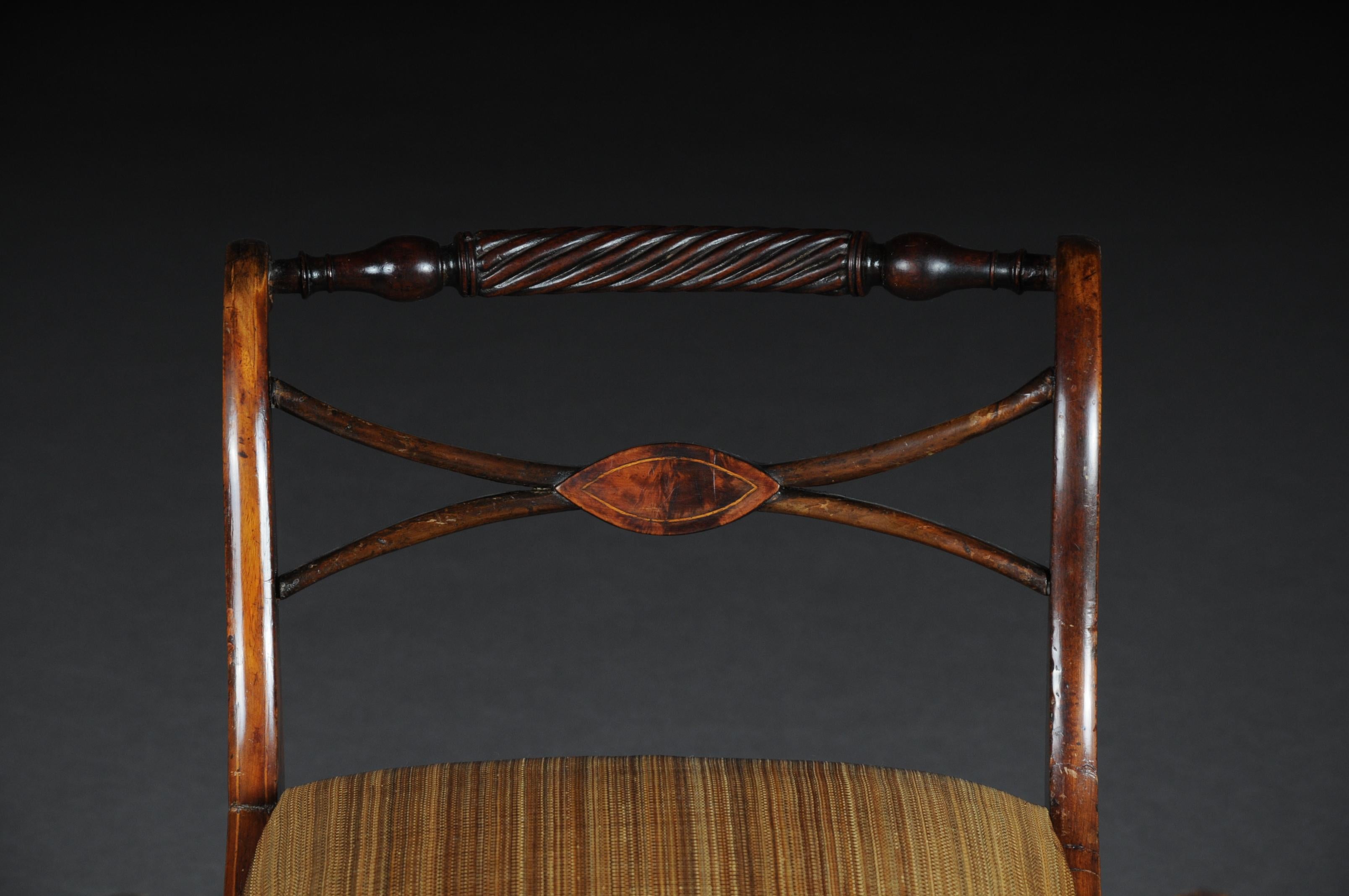 German Antique Biedermeier Empire Gondola / Stool, circa 1820, Horsehair For Sale
