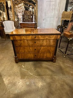 Antike Biedermeier-Kommode aus geflammtem Mahagoni und ebonisiertem Holz