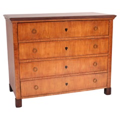 Antique Biedermeier Fruit Wood Chest of Drawers