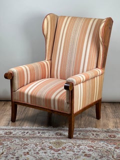 Antique Biedermeier Fruitwood Wingback Chair c. Mid 19th Century