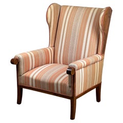 Antique Biedermeier Fruitwood Wingback Chair c. Mid 19th Century