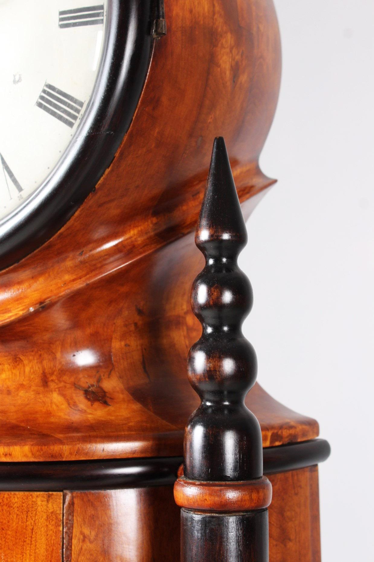 Antique Biedermeier Grandfather Clock, Longcase, Sweden, Birchwood, circa 1830 4