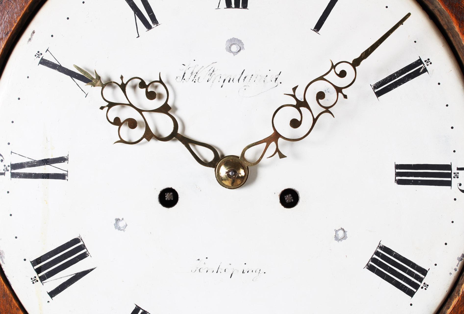 19th Century Antique Biedermeier Grandfather Clock, Longcase, Sweden, Birchwood, circa 1830