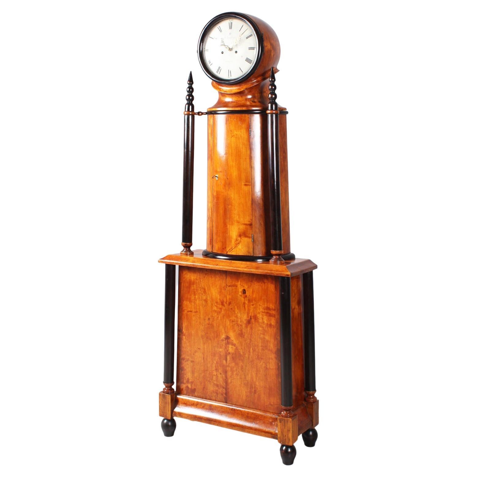 Antique Biedermeier Grandfather Clock, Longcase, Sweden, Birchwood, circa 1830