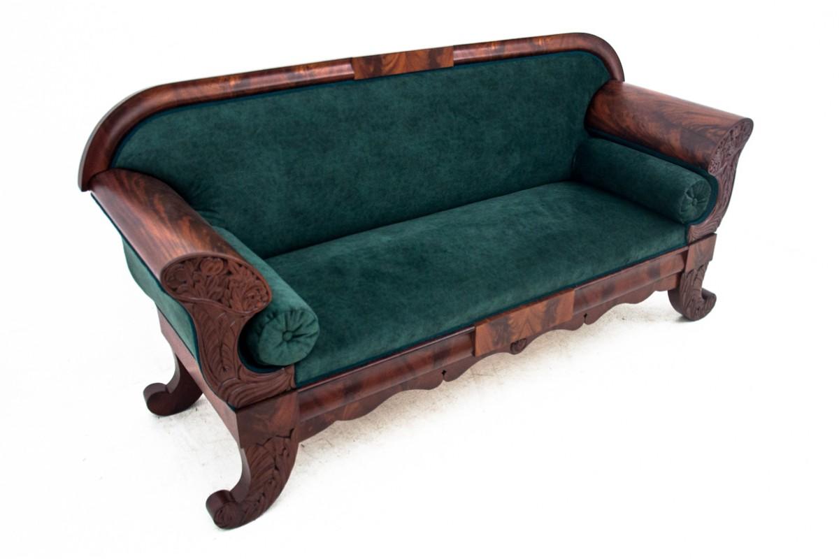 Scandinavian Antique Biedermeier Green Sofa, Scandinavia, 1890s, Restored