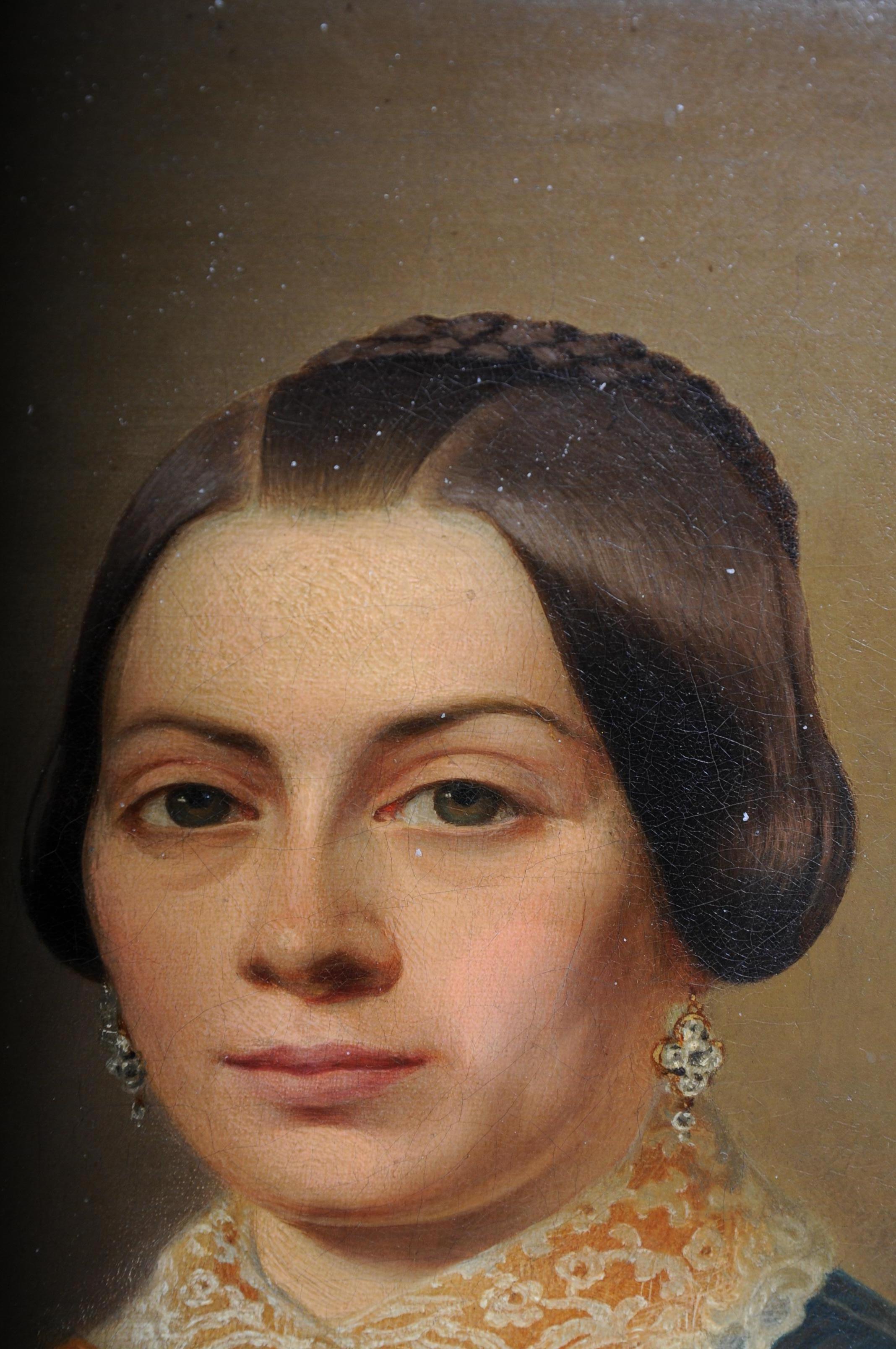 Antikes Biedermeier-Damenporträt / Gemälde, 19. Jahrhundert im Angebot 1