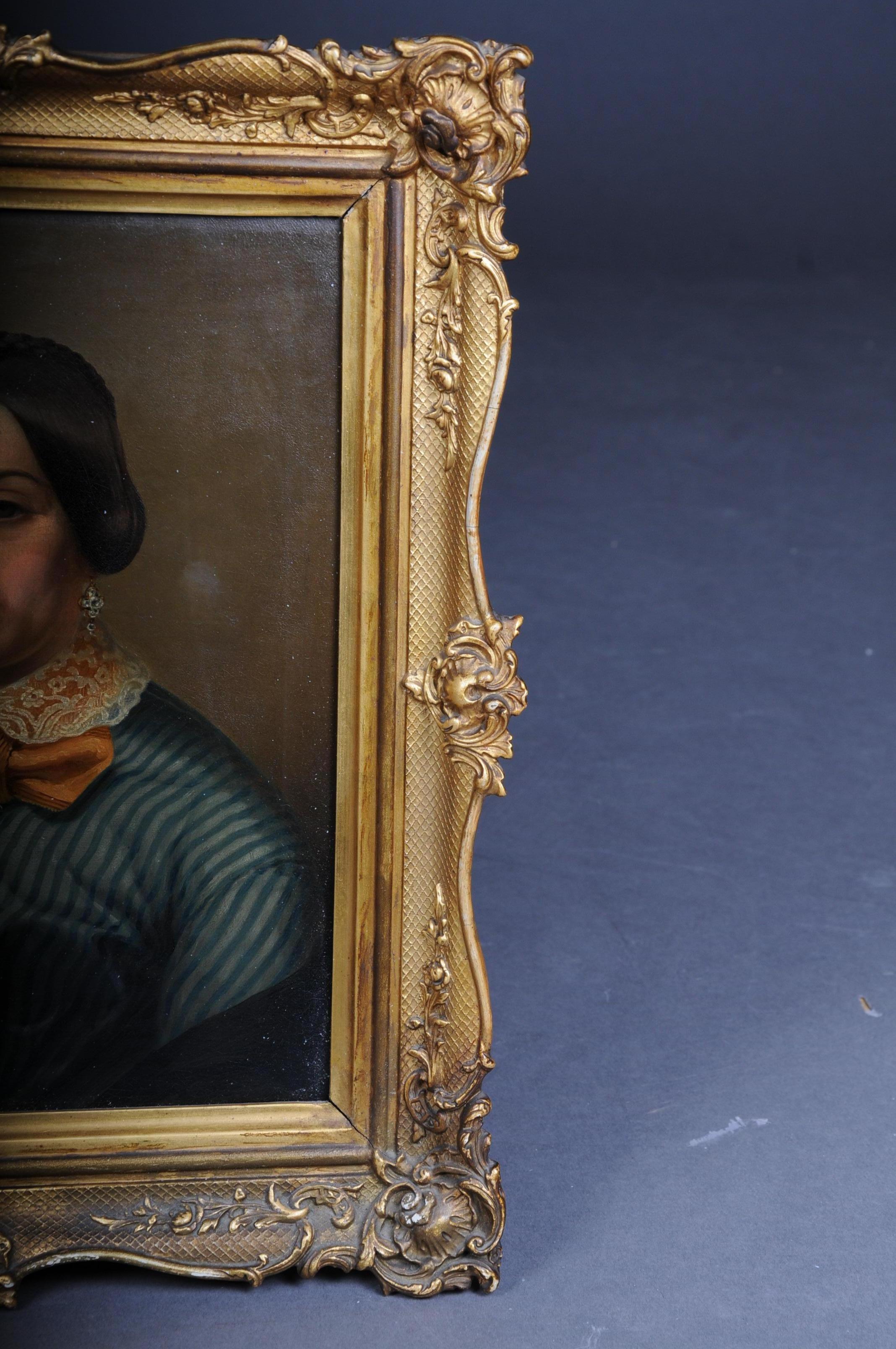 Antikes Biedermeier-Damenporträt / Gemälde, 19. Jahrhundert im Angebot 5