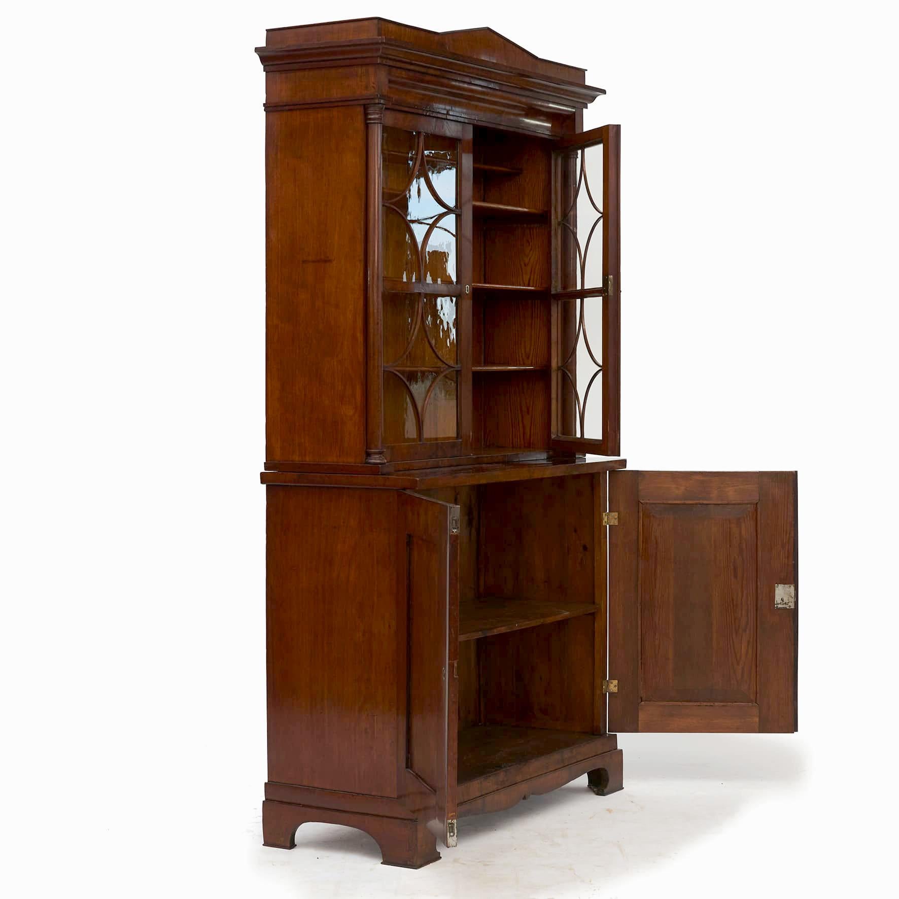 Danish Antique Biedermeier Mahogany Bookcase. Neoclassical Style, 1820-1830 For Sale