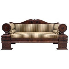 New ! Antique Biedermeier Mahogany Sofa after Renovation, circa 1840