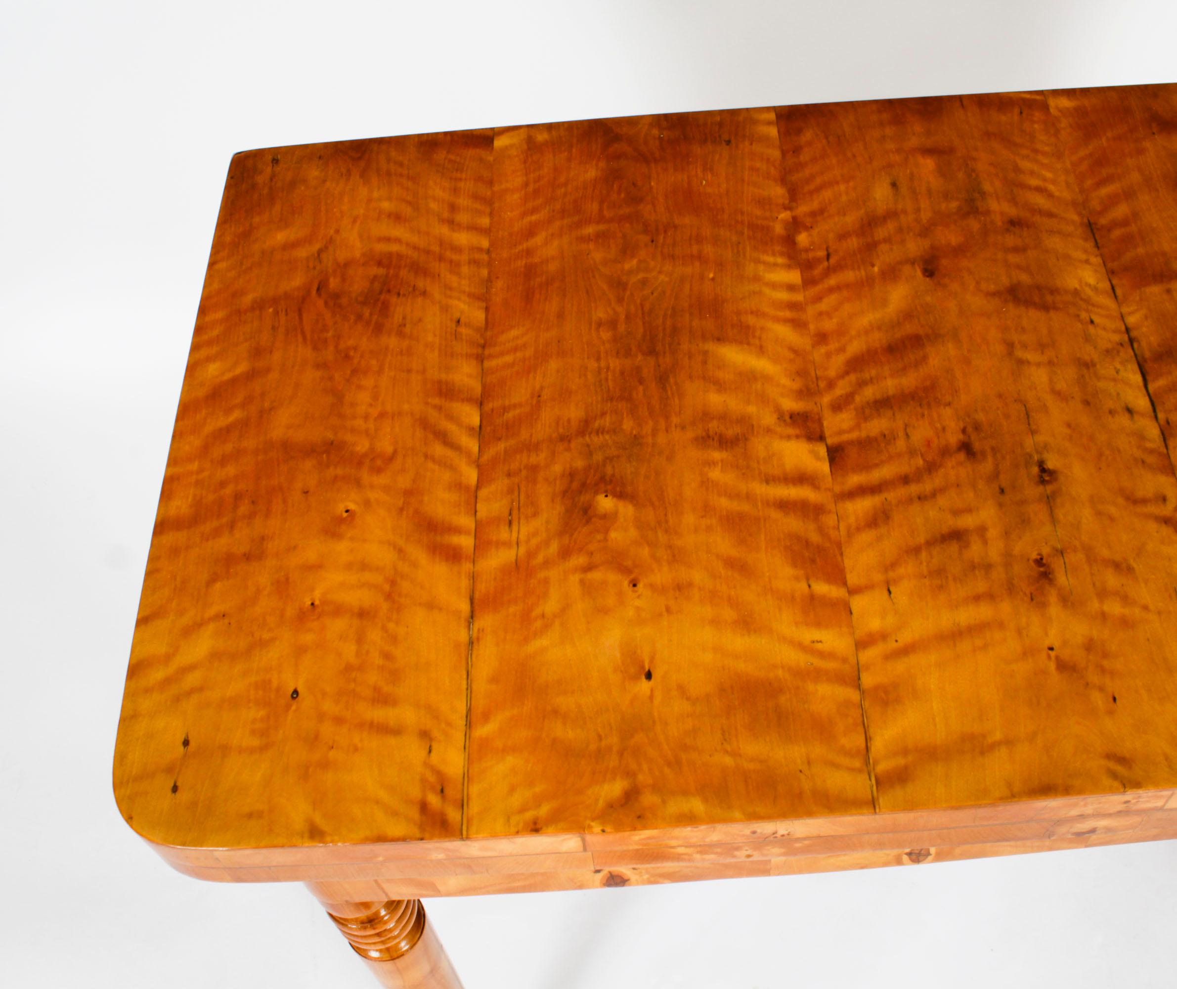 Ancienne table console Biedermeier Maserbirch Card, vers 1830 19ème siècle en vente 1