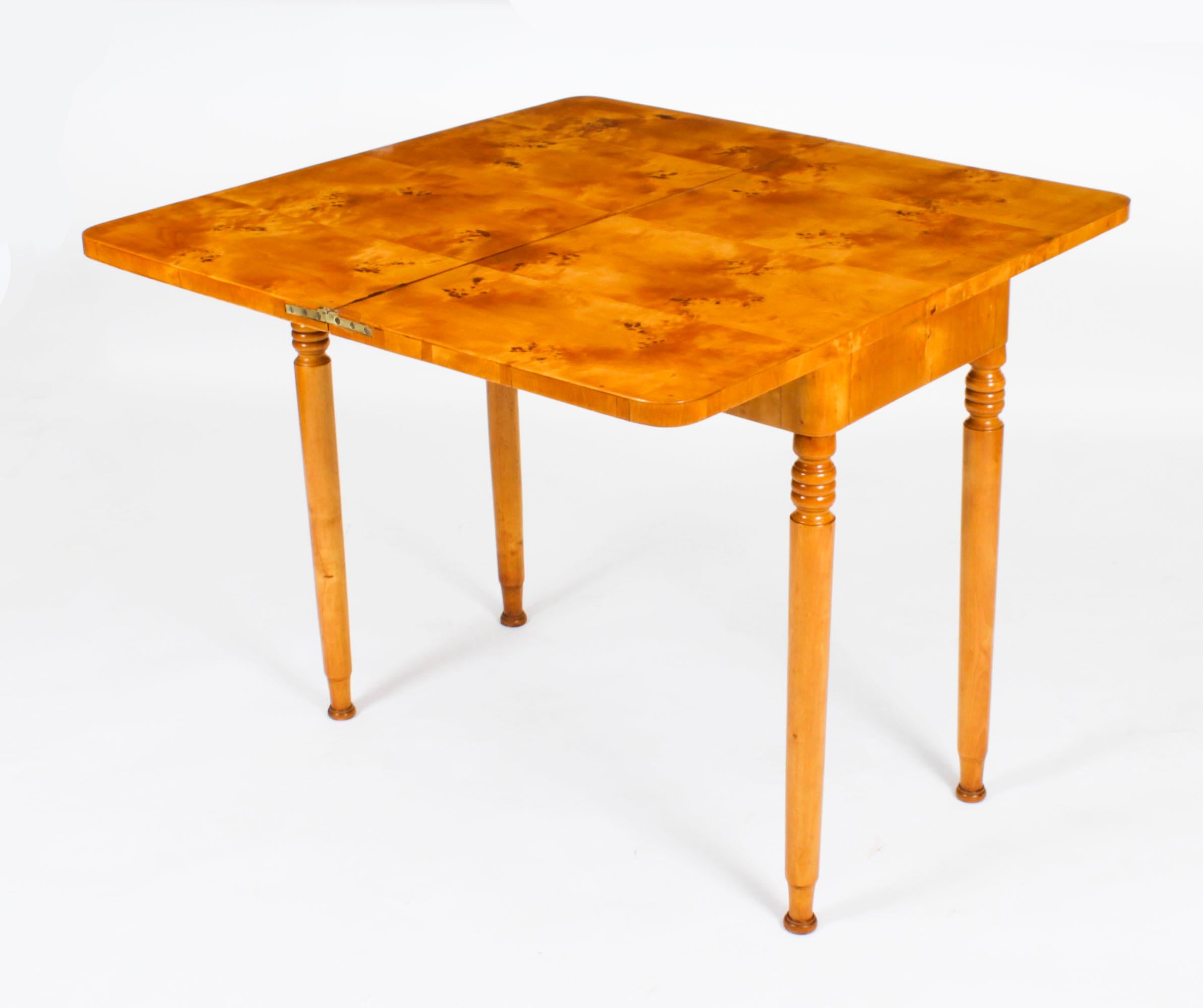 Ancienne console/table à cartes Biedermeier Maserbirch et miroir 19ème siècle en vente 10
