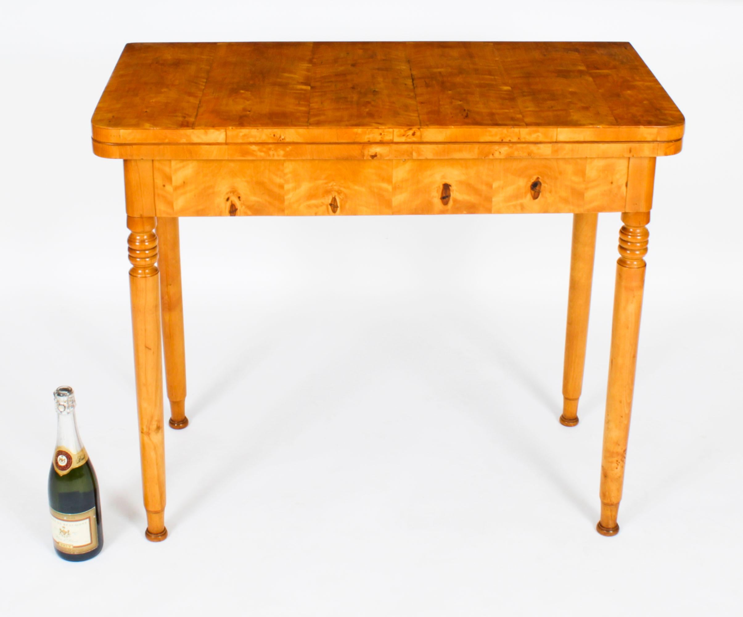 Ancienne console/table à cartes Biedermeier Maserbirch et miroir 19ème siècle en vente 14