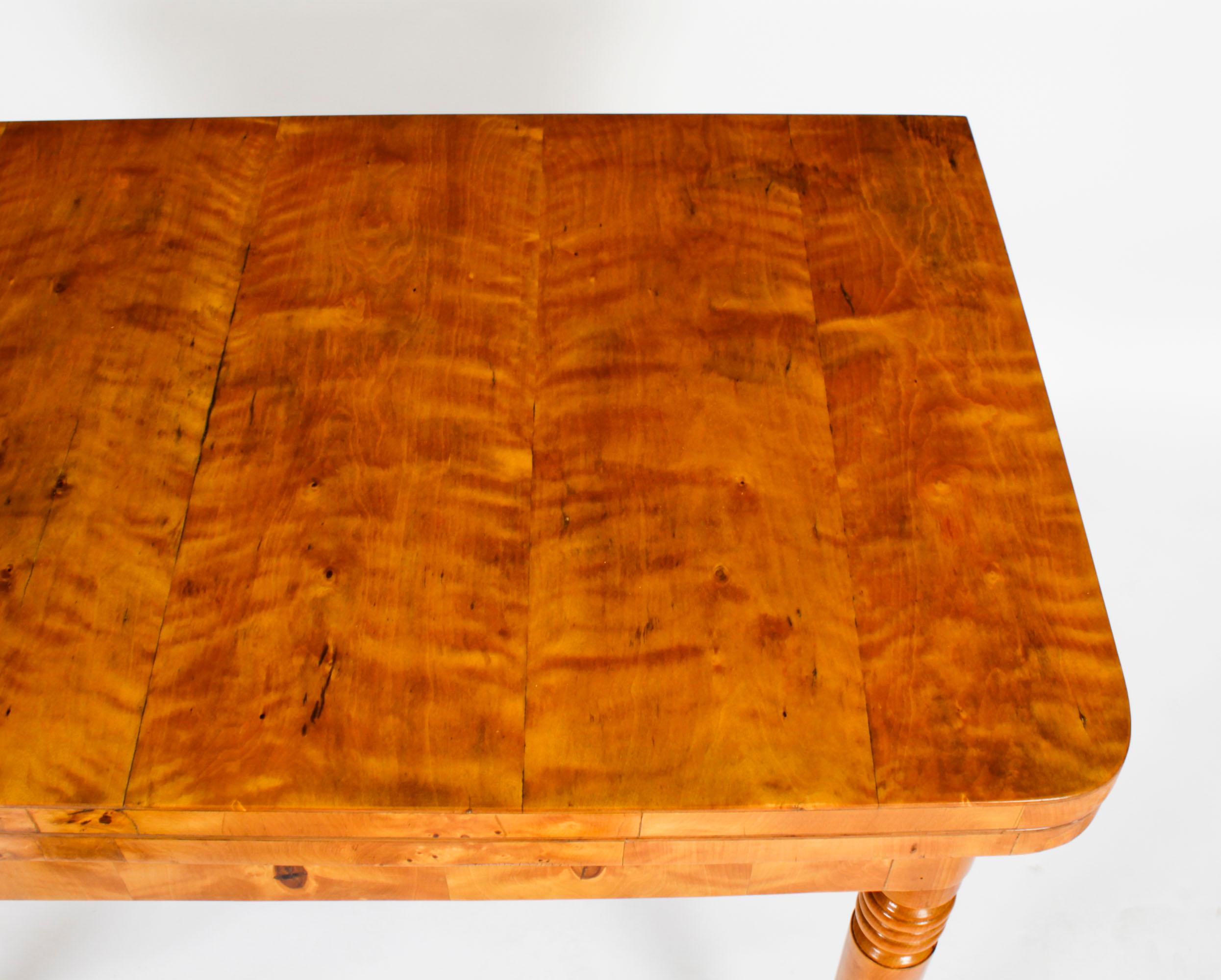 Ancienne console/table à cartes Biedermeier Maserbirch et miroir 19ème siècle en vente 1