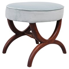 Antique Biedermeier Oval Stool or Ottoman, 1860