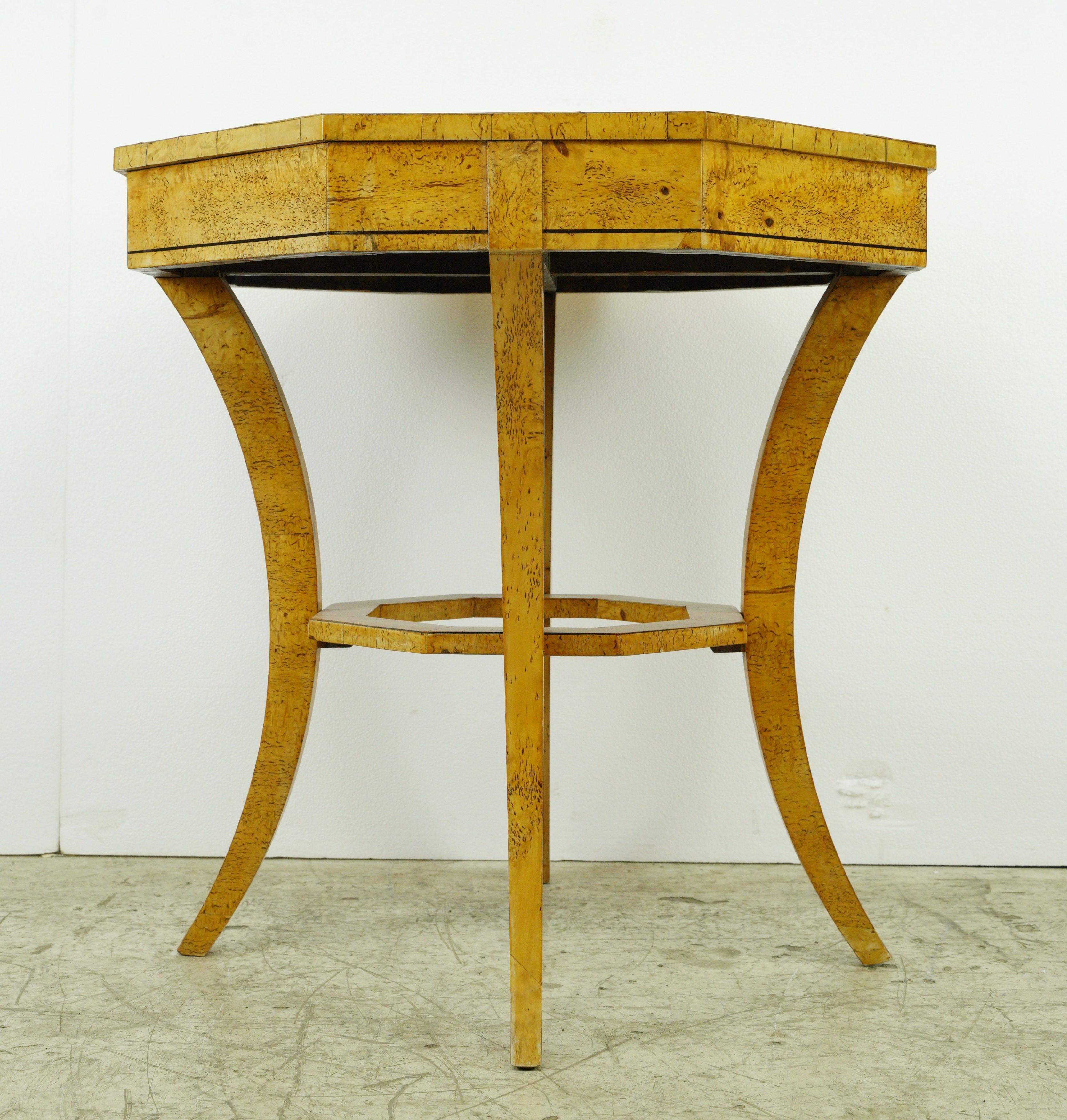 Antique Biedermeier Period Maple Chairs & Tea Table Set For Sale 7