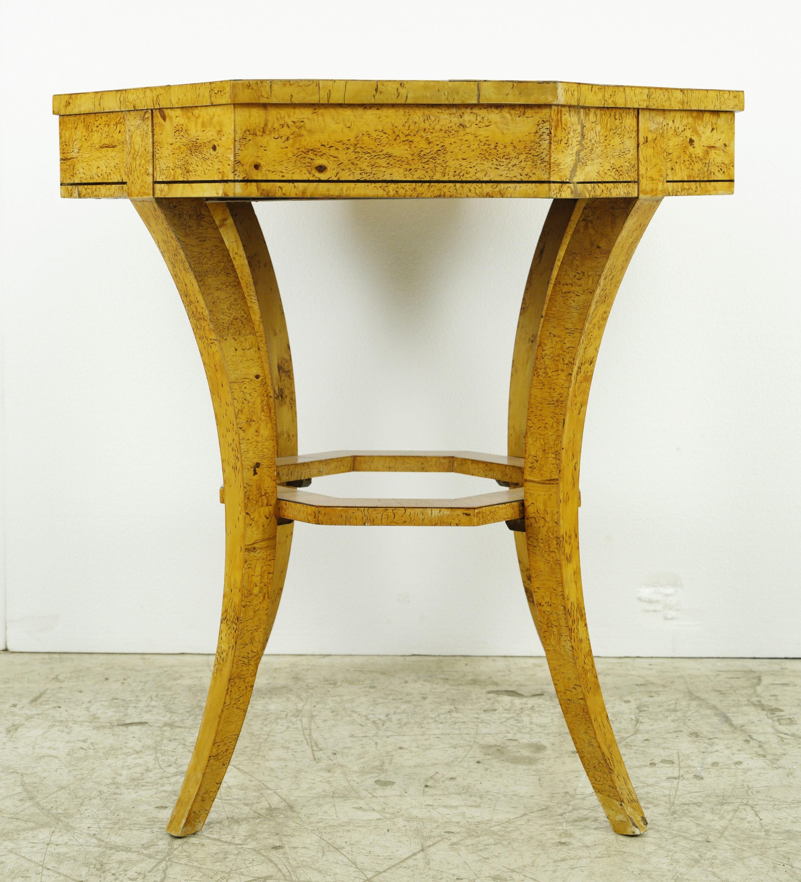 Antique Biedermeier Period Maple Chairs & Tea Table Set For Sale 8