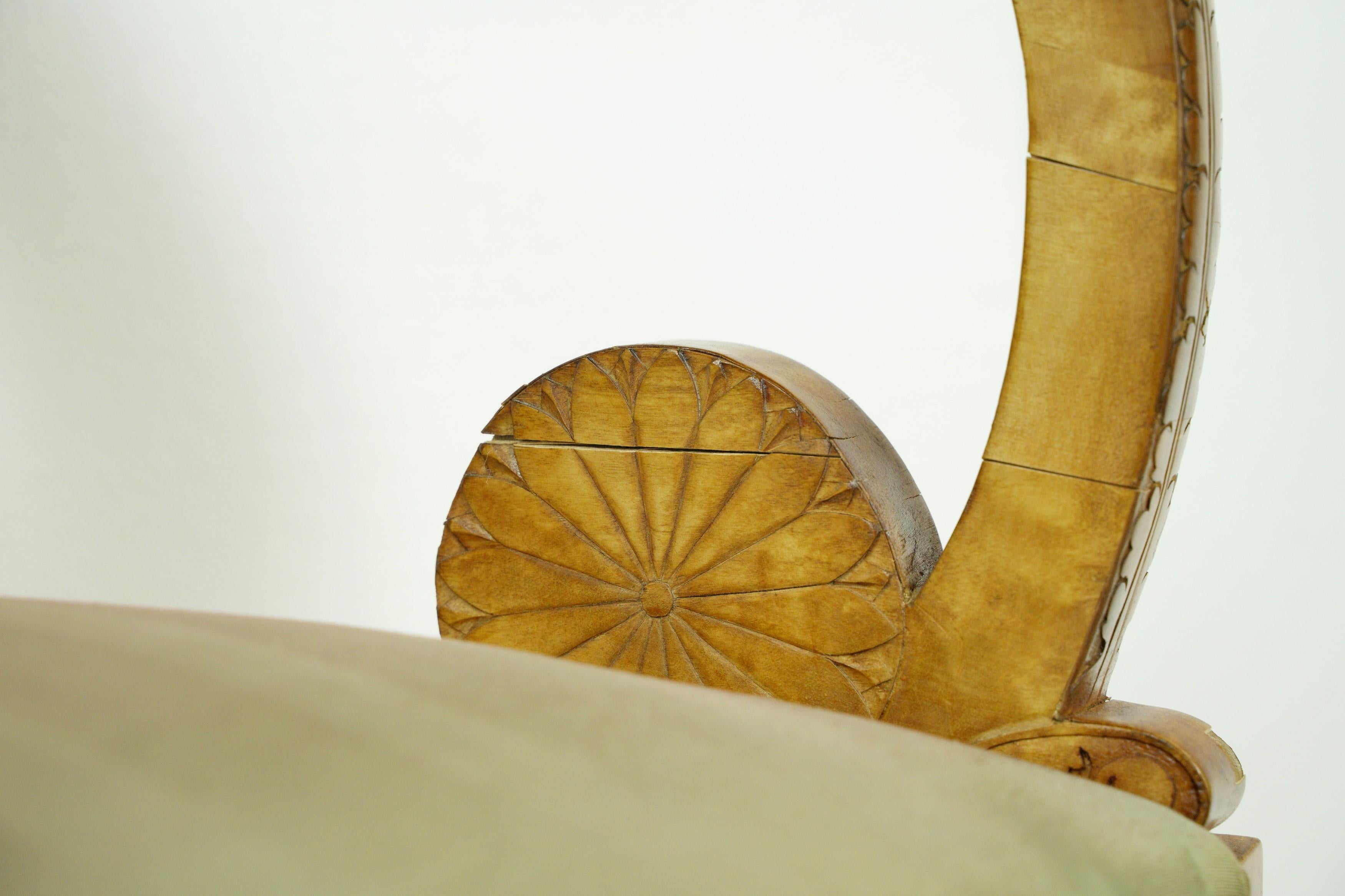 Antique Biedermeier Period Maple Chairs & Tea Table Set For Sale 2