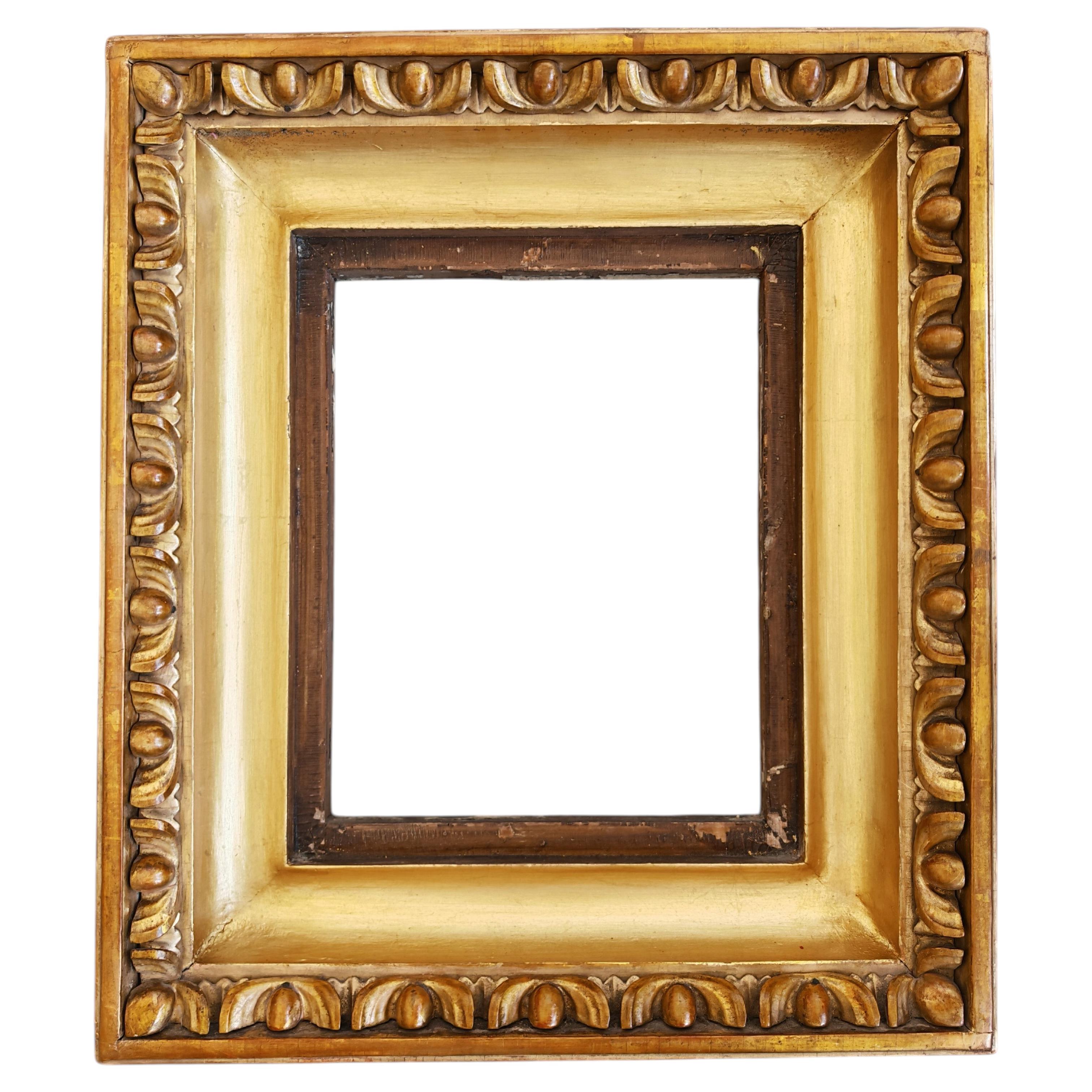 Antique Biedermeier Picture or Mirror frame in gilt wood, Austria 1830s For Sale