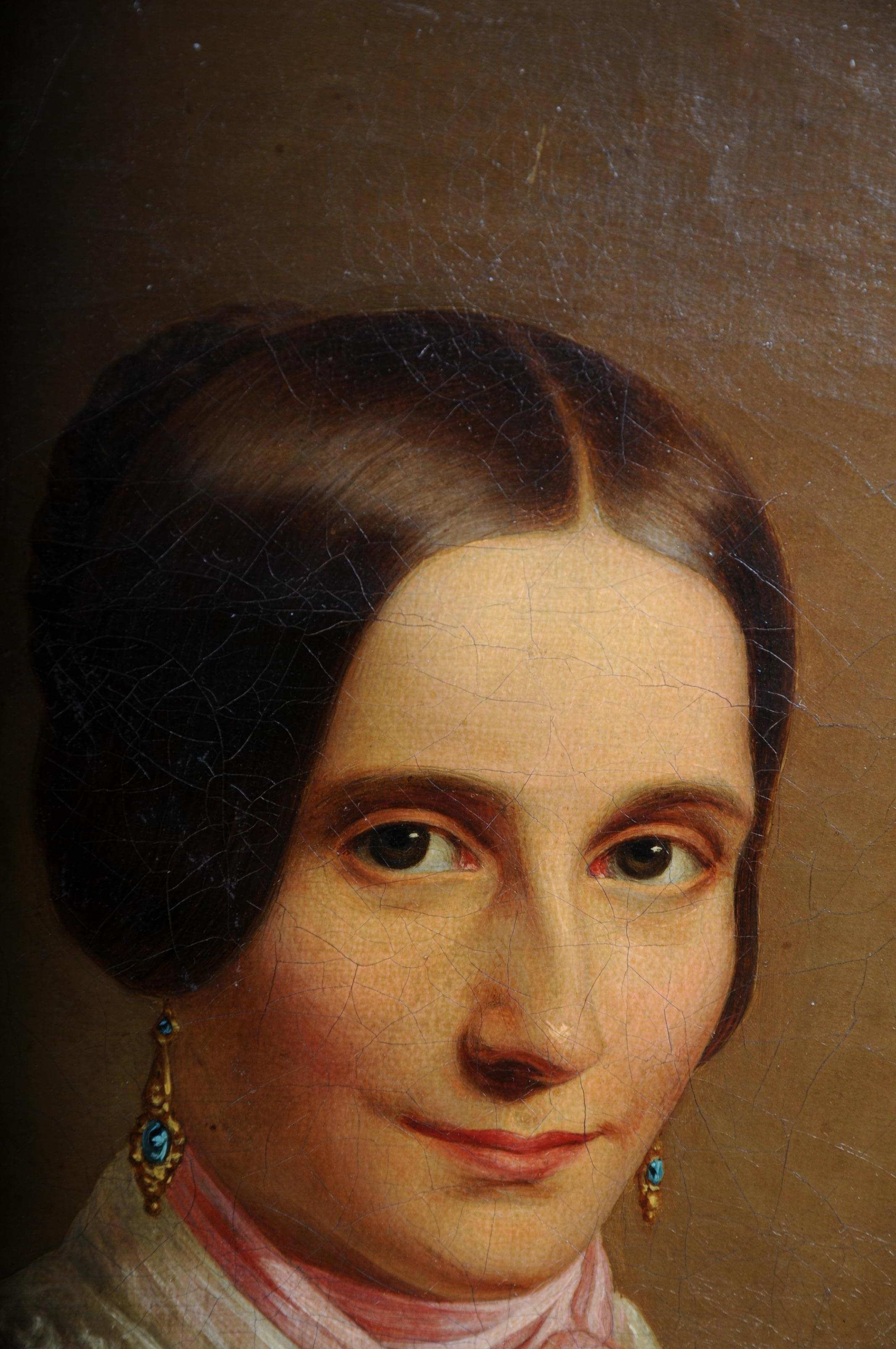 Antique Biedermeier Portrait / Painting, 19th Century For Sale 1