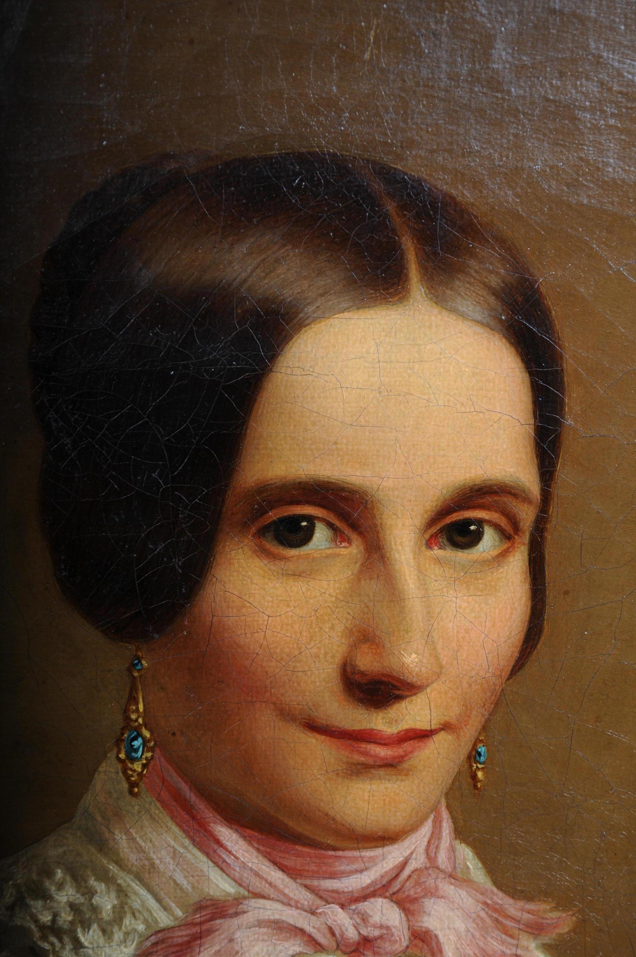 Antique Biedermeier Portrait / Painting, 19th Century In Good Condition For Sale In Berlin, DE