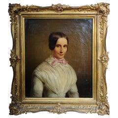 Antique Biedermeier Portrait / Painting, 19th Century