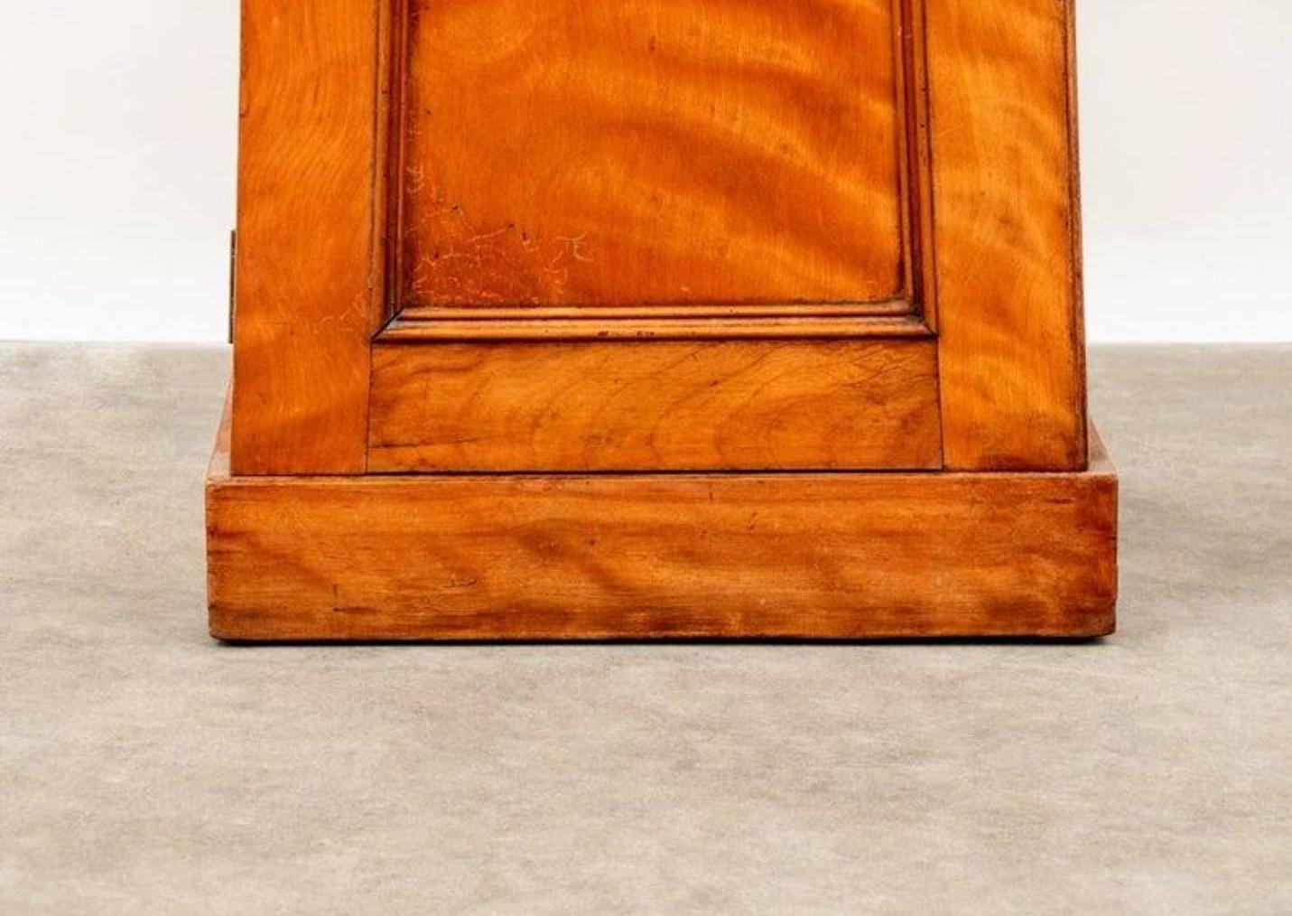 Antique Biedermeier Satin Birch Pyramidal Night Stand Cabinet For Sale 6