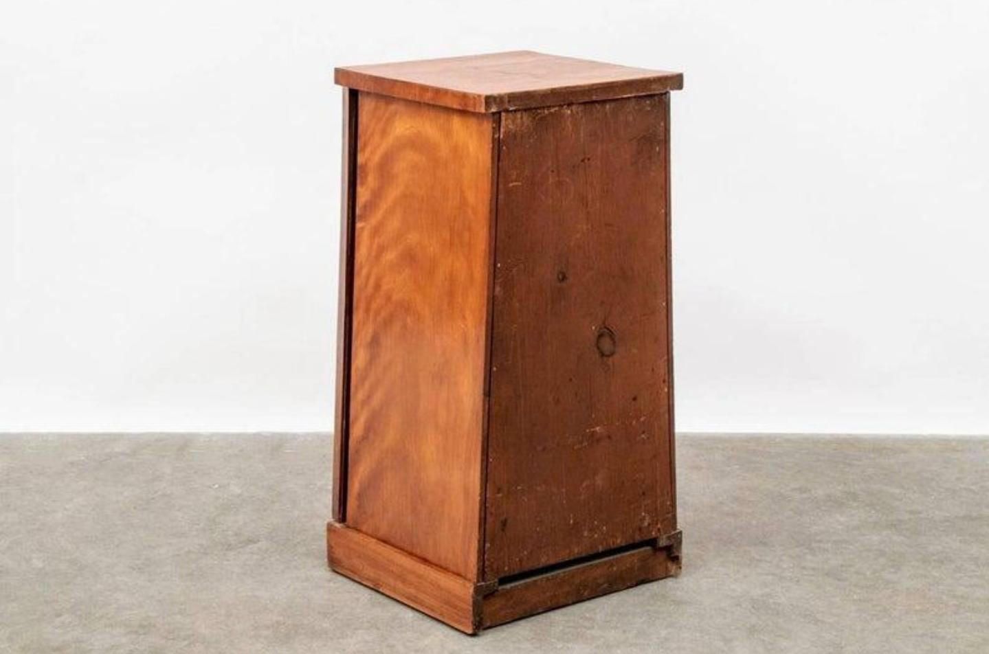 Antique Biedermeier Satin Birch Pyramidal Night Stand Cabinet For Sale 2