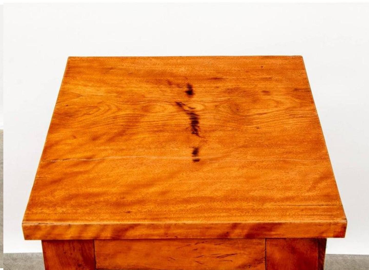 Antique Biedermeier Satin Birch Pyramidal Night Stand Cabinet For Sale 3