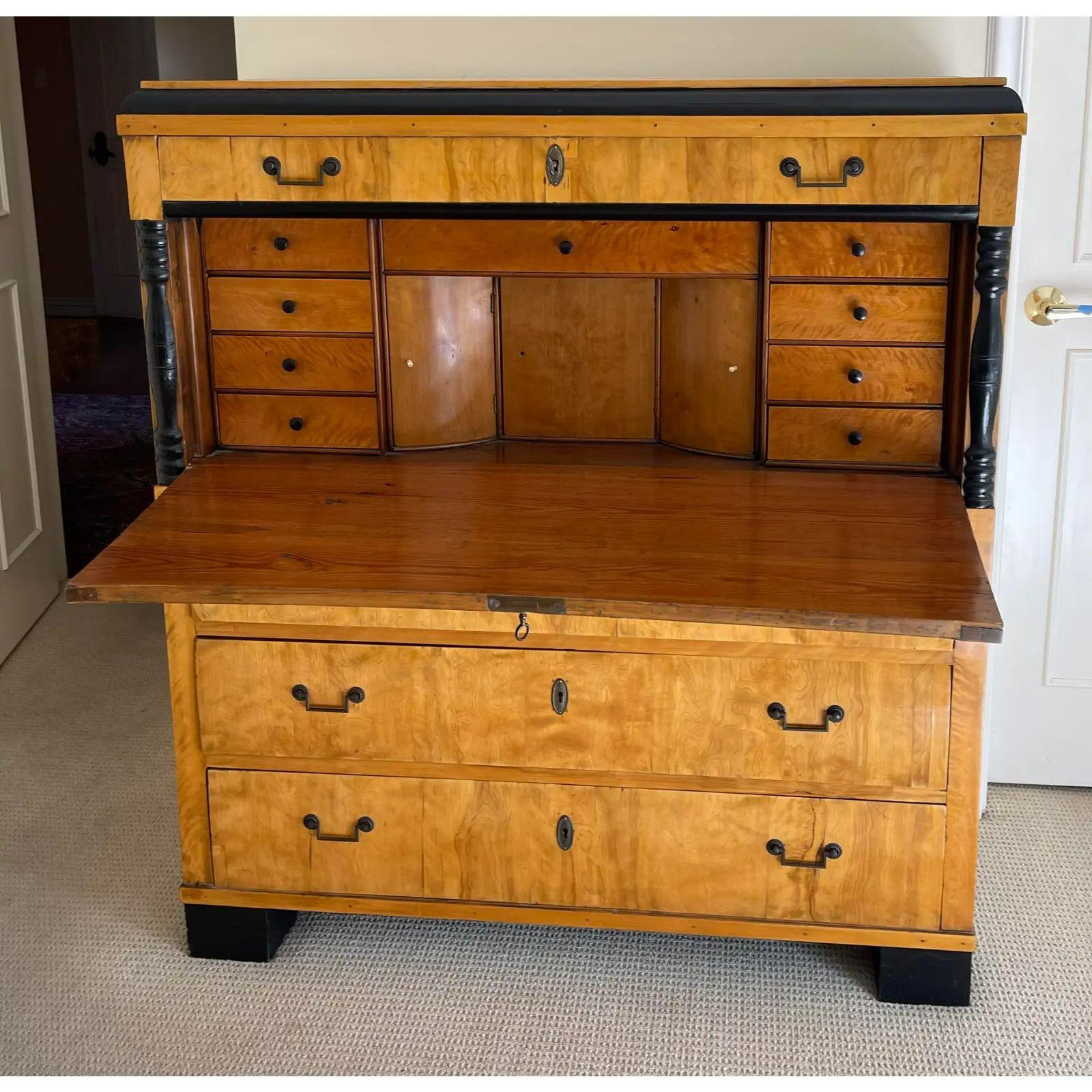 Antique Biedermeier Secretary Desk, Early 19 Century For Sale 1