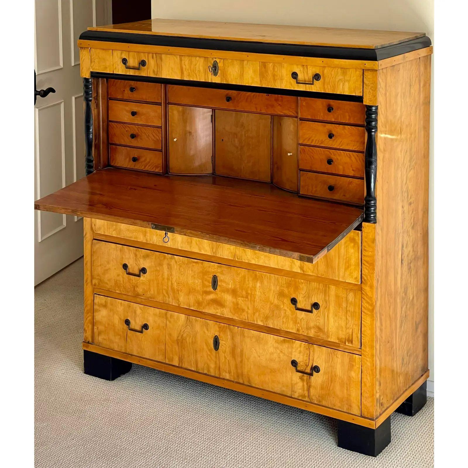 Antique Biedermeier Secretary Desk, Early 19 Century For Sale 2