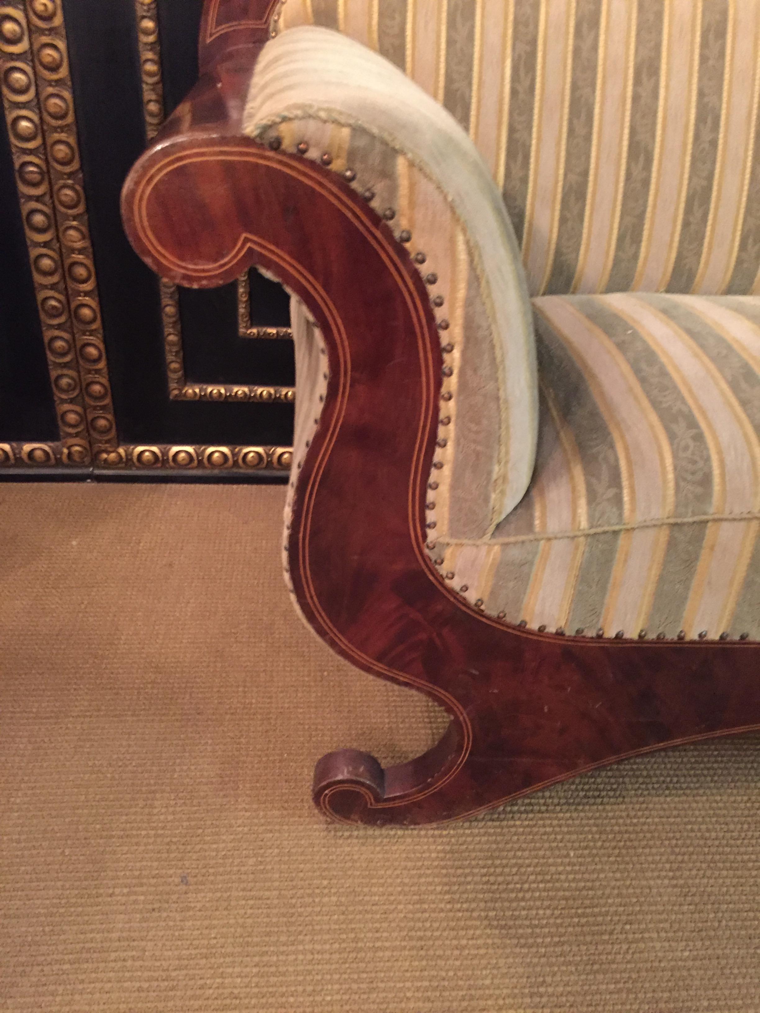 Antikes Biedermeier Sofa Couch um 1825 Mahagoni (19. Jahrhundert)