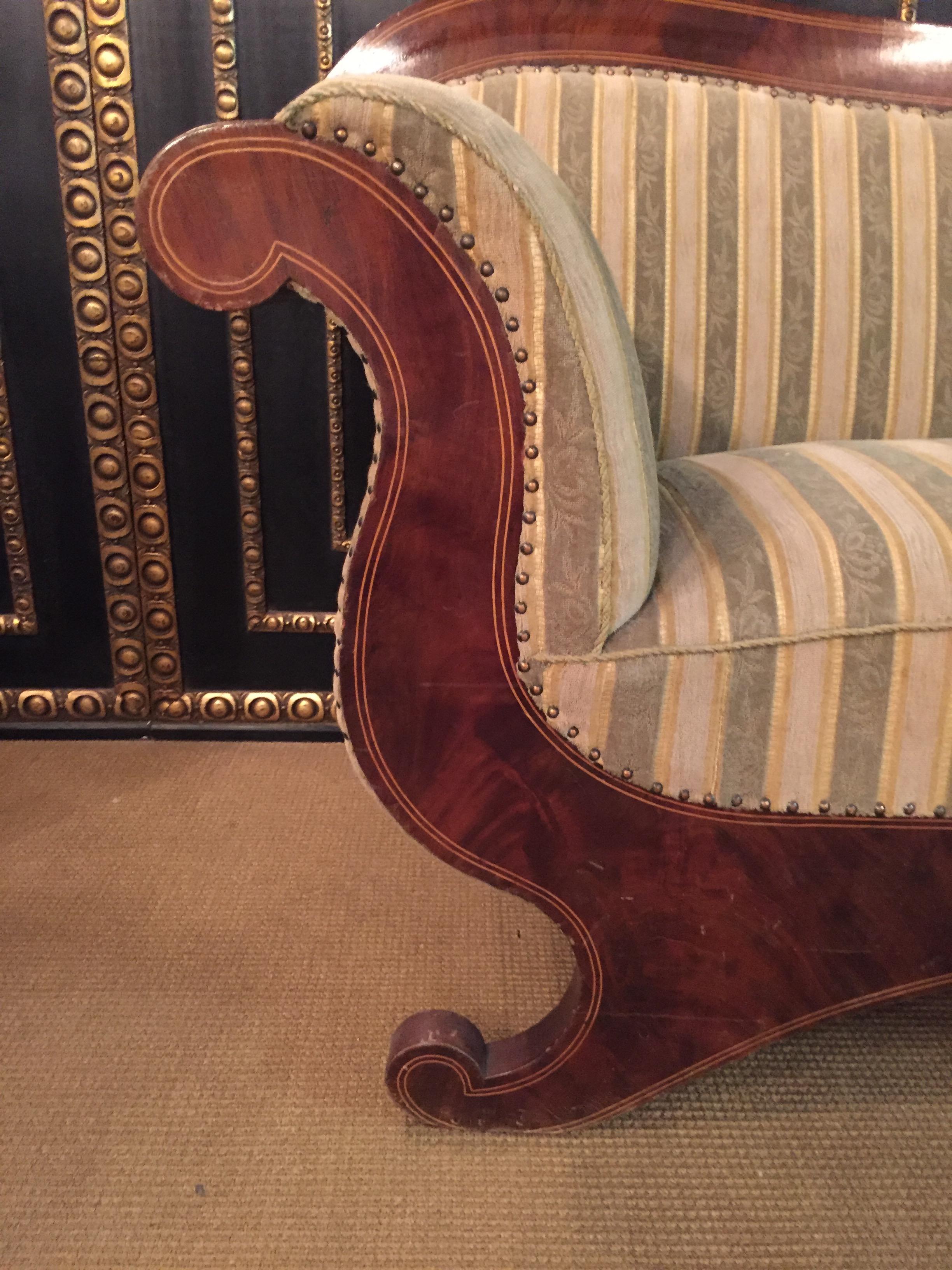 Antique Biedermeier Sofa Couch circa 1825 Mahogany 1